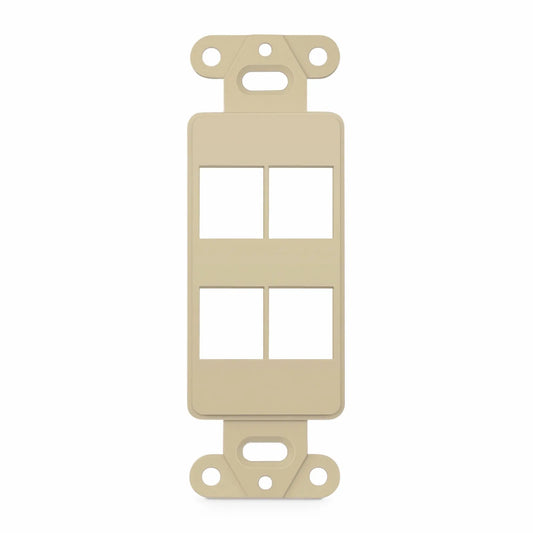 SyncEaseFFSystem™ Faceplate Frame Keystone Insert, 4 Ports, Ivory, 4.09'' x 1.4''