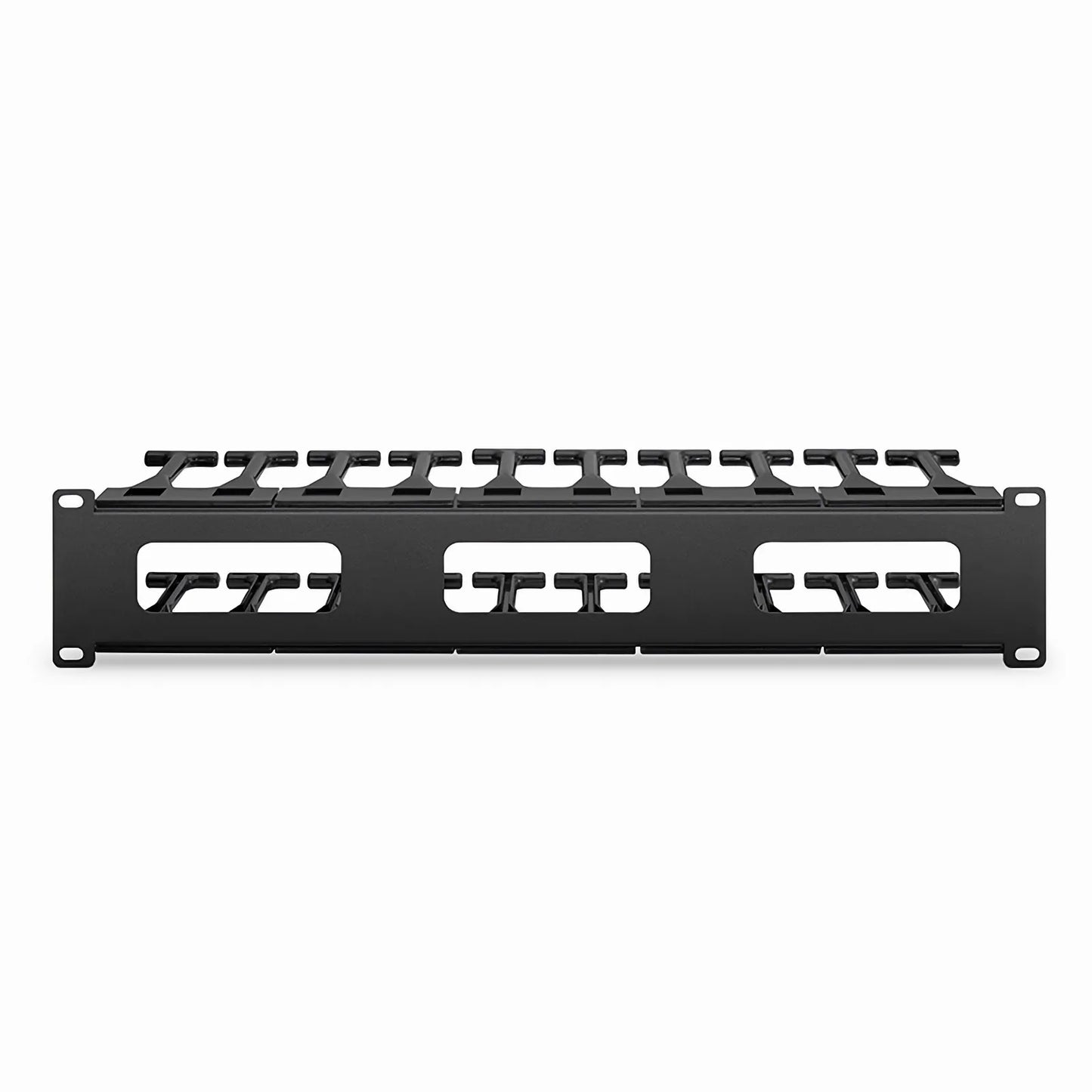 Horizontal Single Sided High Capacity Cable Manager, 2RU, Finger Duct with Cover, 4.56 in. Depth