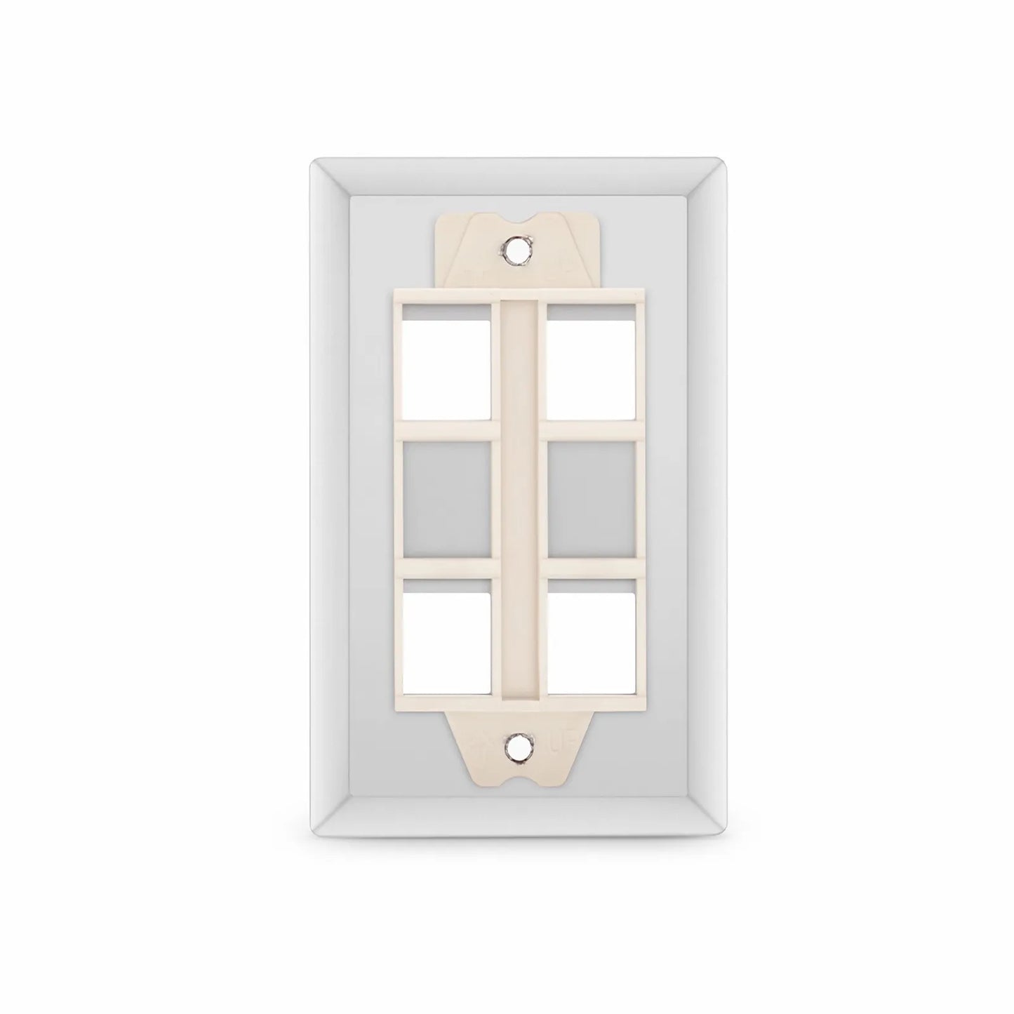SyncEase Stainless Steel Four Port Keystone Single Gang Wall Plate