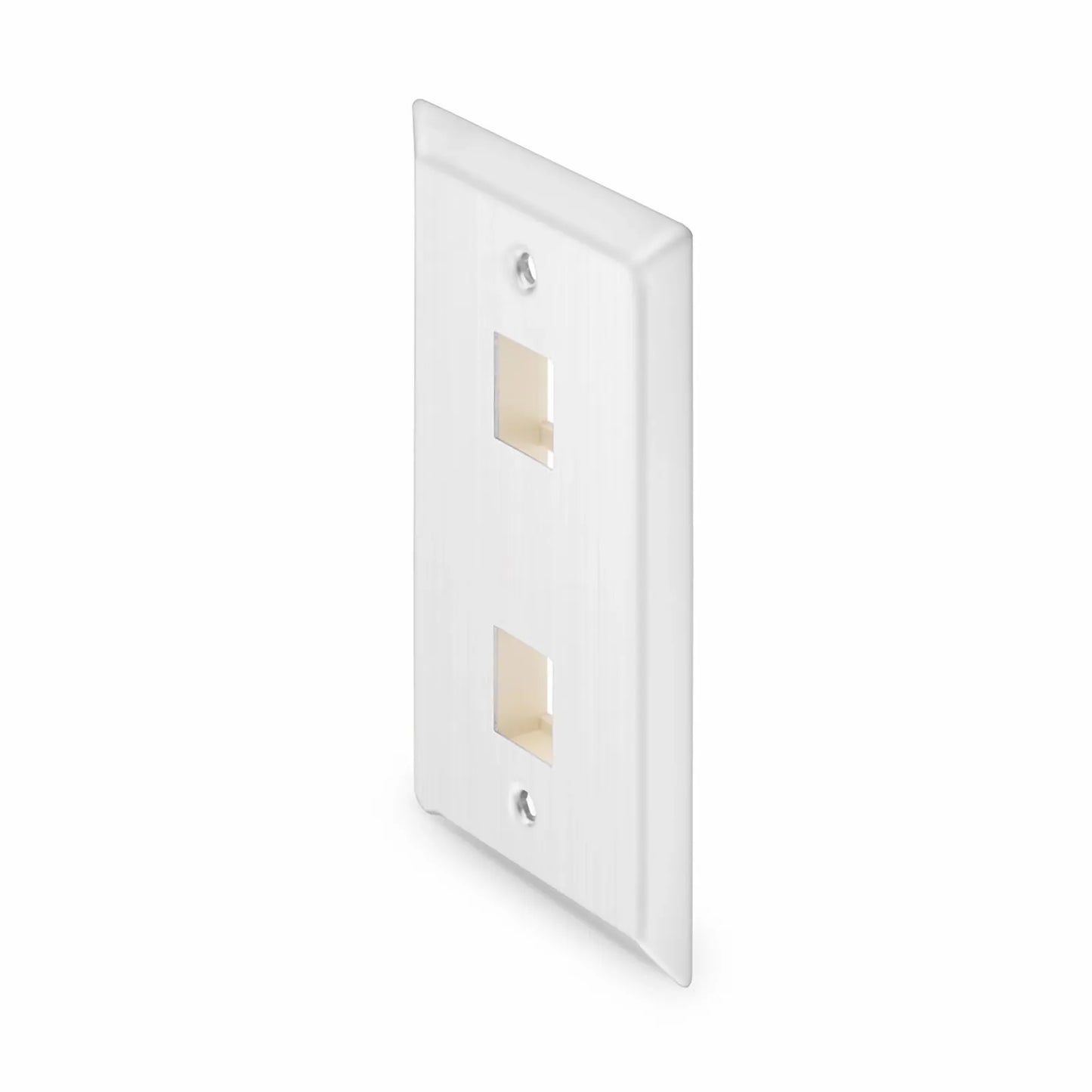 SyncEase Stainless Steel Two Port Keystone Single Gang Wall Plate