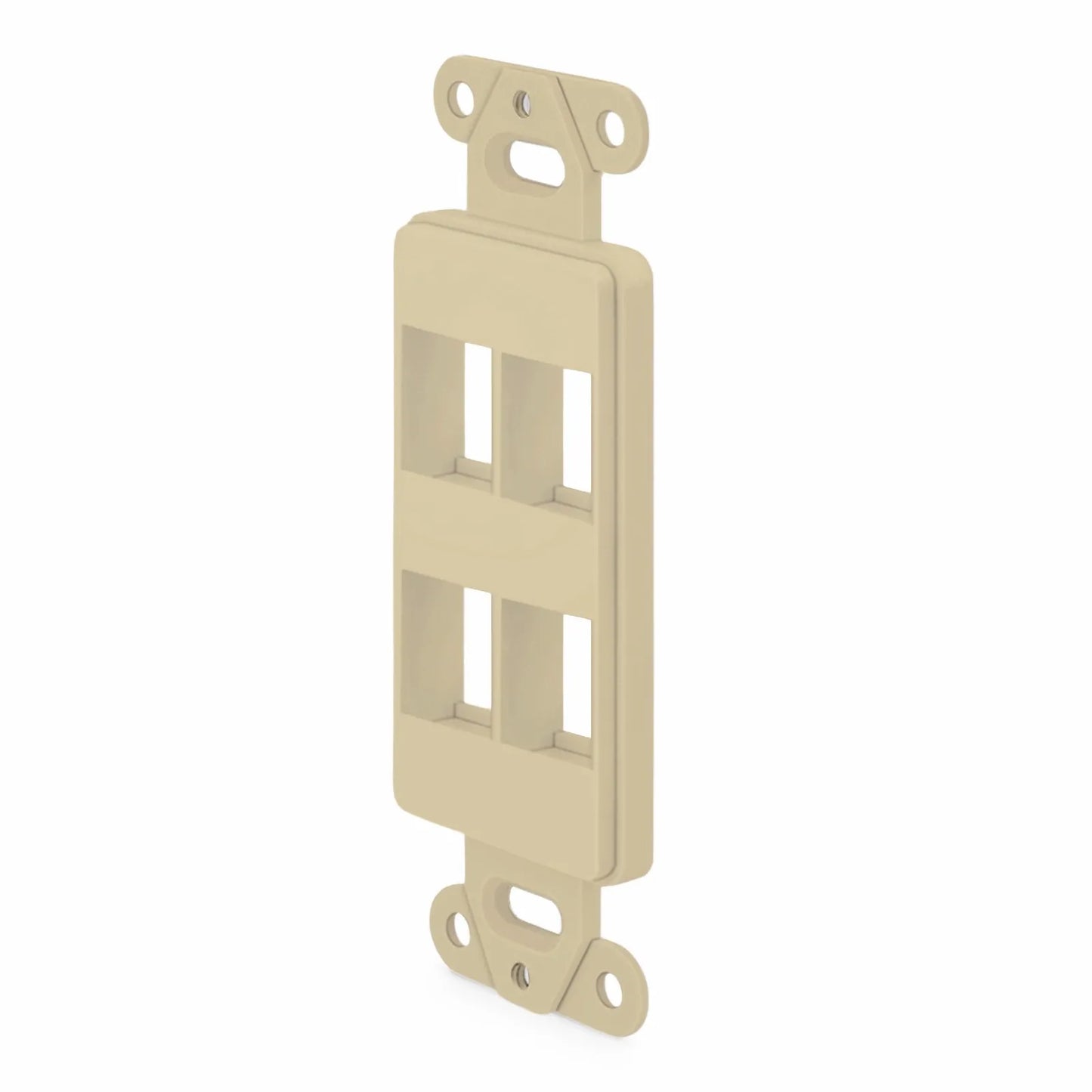 SyncEaseFFSystem™ Faceplate Frame Keystone Insert, 4 Ports, Ivory, 4.09'' x 1.4''