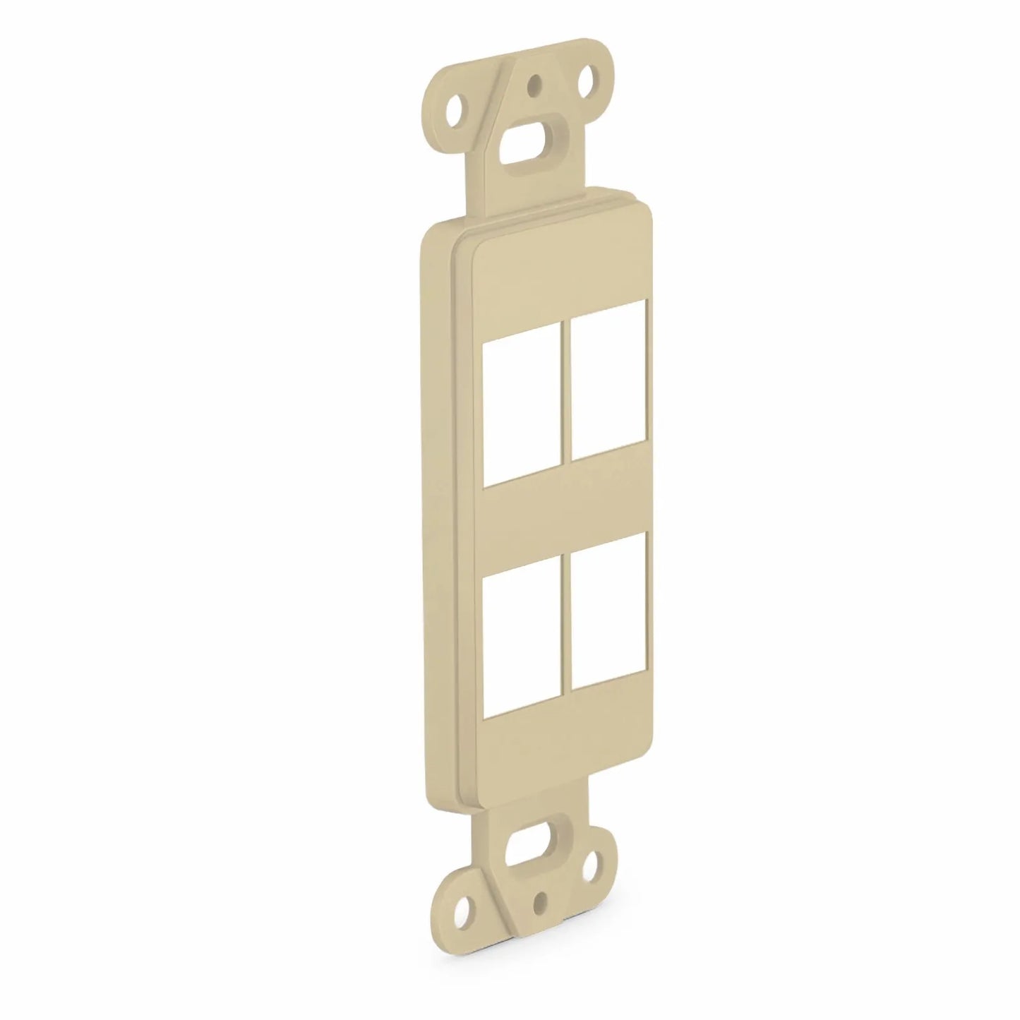 SyncEaseFFSystem™ Faceplate Frame Keystone Insert, 4 Ports, Ivory, 4.09'' x 1.4''