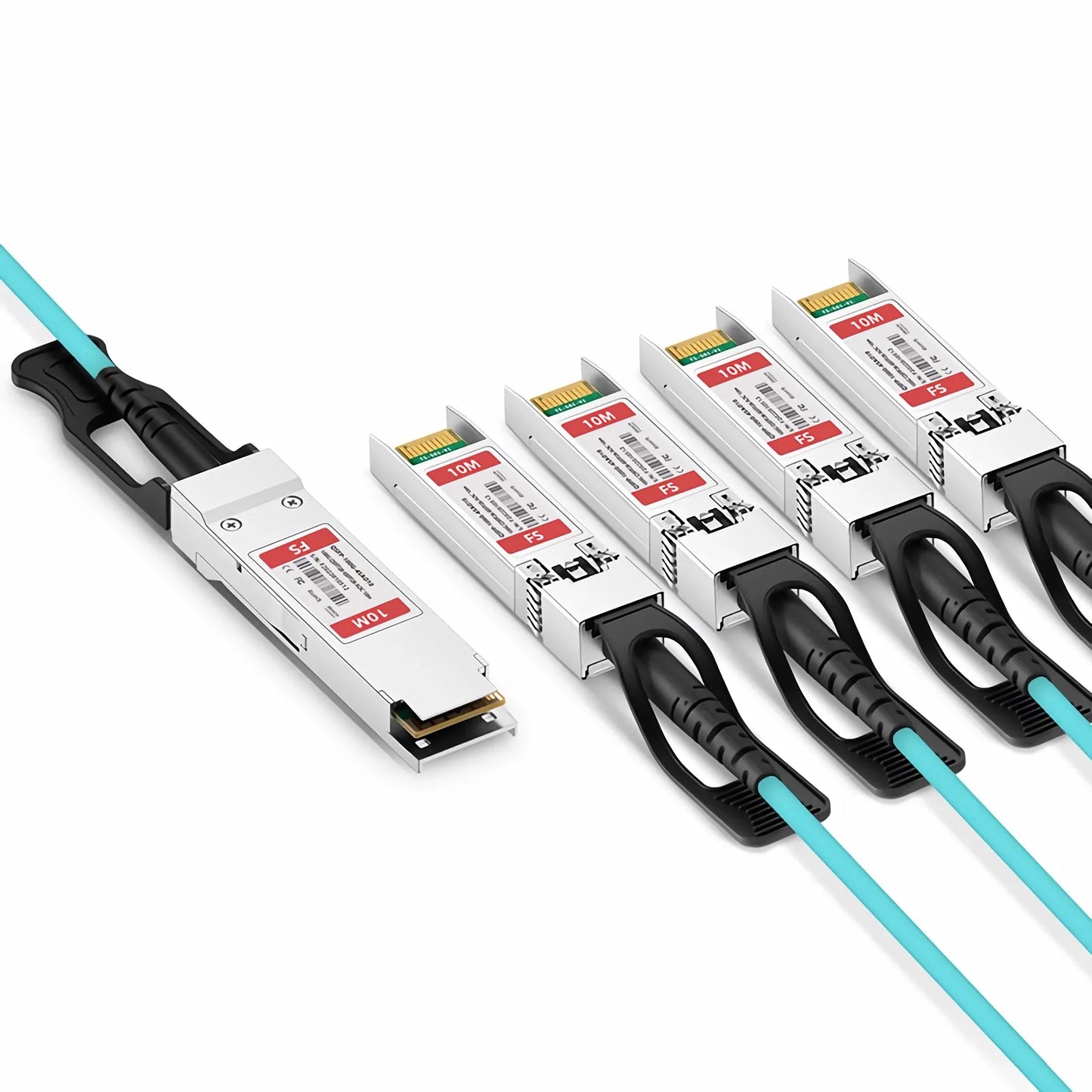 10m (33ft) Cisco QSFP-4SFP25G-AOC10M Compatible 100G QSFP28 4 x 25G NRZ to 4 x 25G SFP28 NRZ Active Optical Breakout Cable