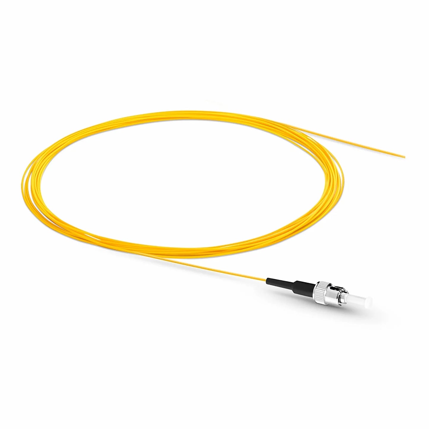 3m (10ft) Fiber Pigtail, ST UPC to Unterminated, Simplex, OS2 Single Mode, PVC (Unrated), 0.9mm, Yellow
