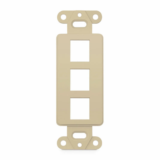 SyncEaseFFSystem™ Faceplate Frame Keystone Insert, 3 Ports, Ivory, 4.09'' x 1.4''