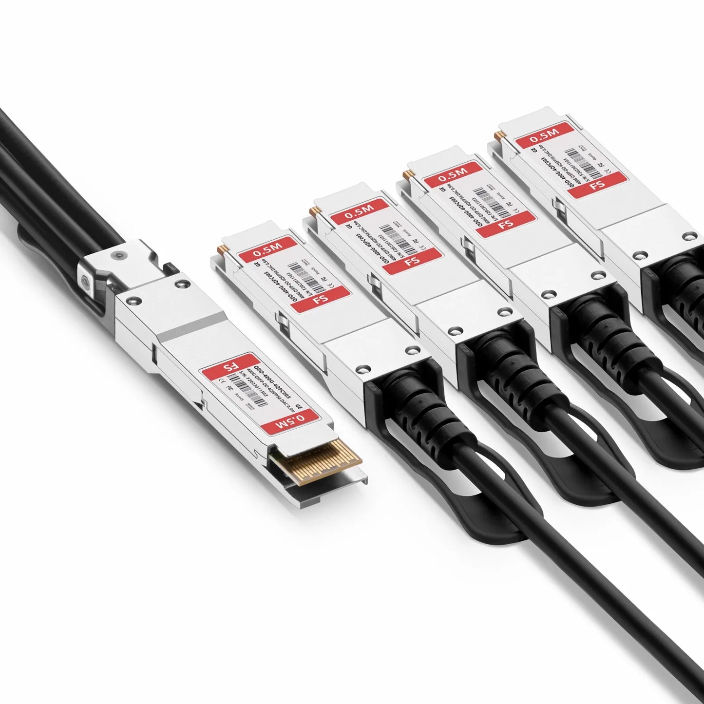 0.5m (2ft) Generic Compatible 400G QSFP-DD 8 x 50G PAM4 to 4 x 100G QSFP56 2 x 50G PAM4 Passive Direct Attach Copper Breakout Cable