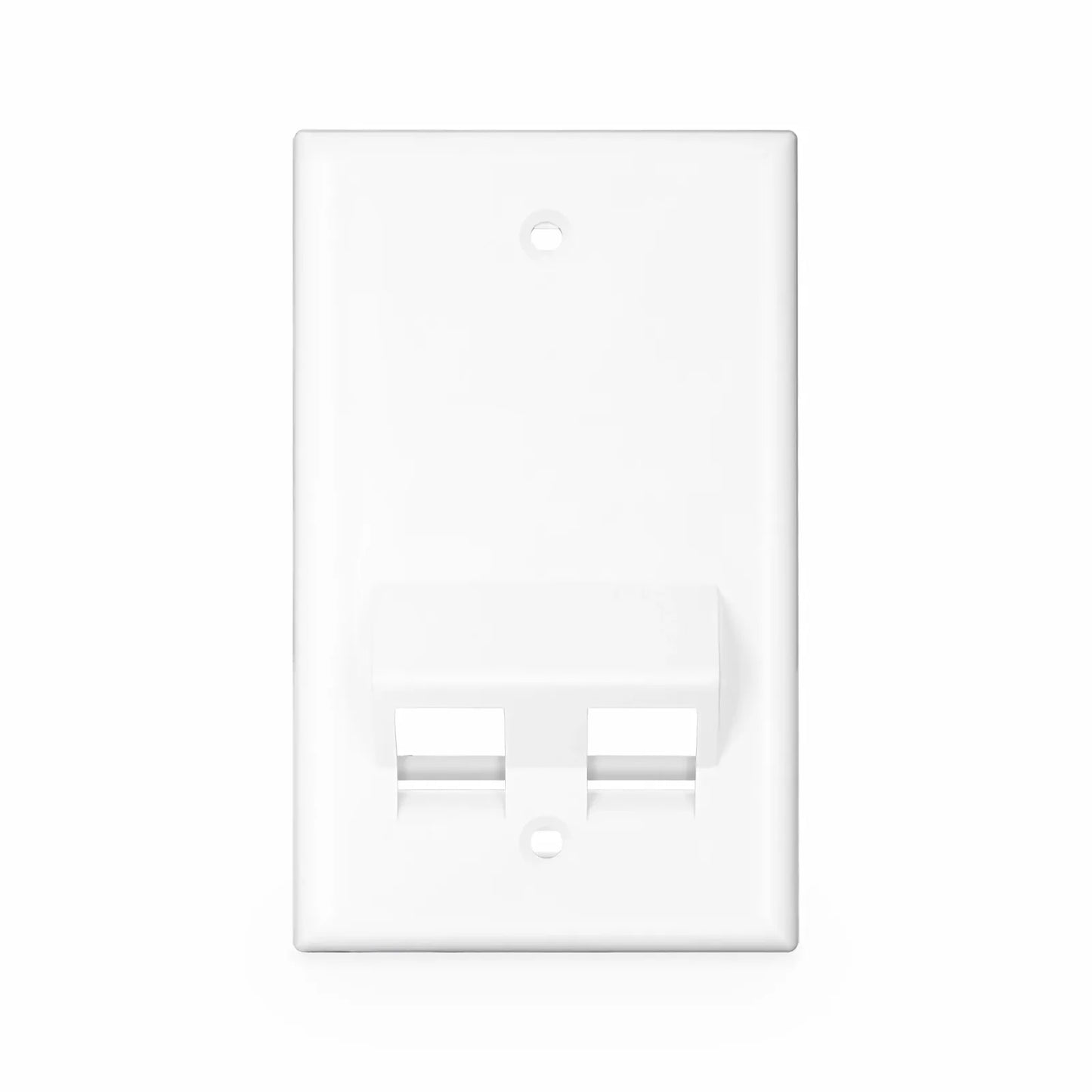 SyncEase Two Port Keystone Single Gang Wall Plate, White