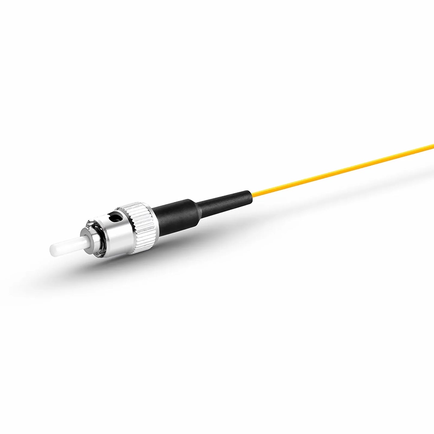3m (10ft) Fiber Pigtail, ST UPC to Unterminated, Simplex, OS2 Single Mode, PVC (Unrated), 0.9mm, Yellow