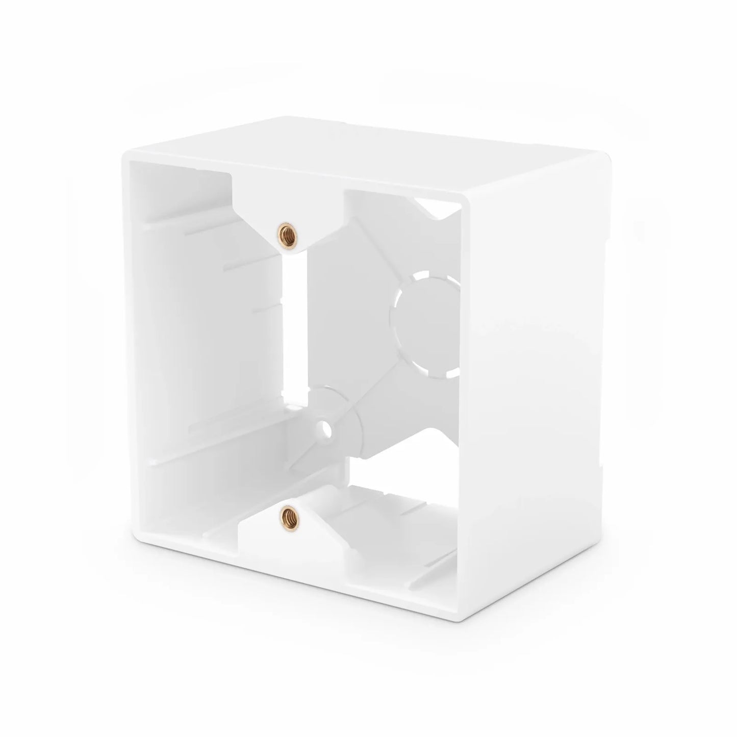 French-style Single Gang Back Box, White, 3.38" x 3.38"