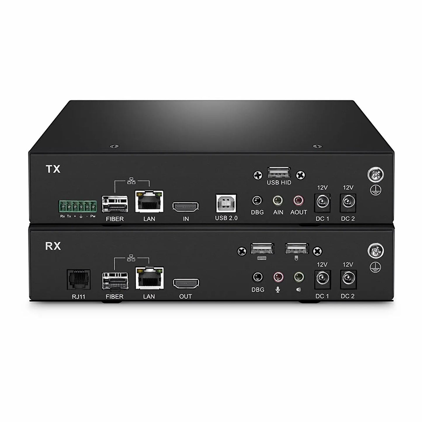 4K HDMI USB HID IP KVM Matrix Transmitter Set with Audio and EDID over Fiber Optic Cable for 20km and Cat5e/6/6a/7 for 120m, 3840x2160@60Hz