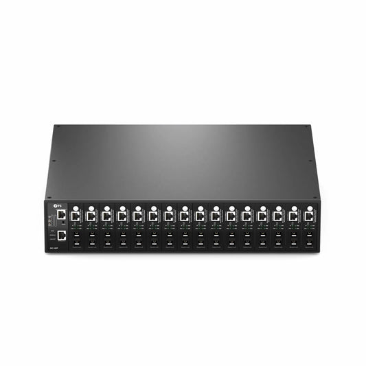 16 Managed Media Converter Chassis, 2U Rack Mount, Single Power AC 100-240V