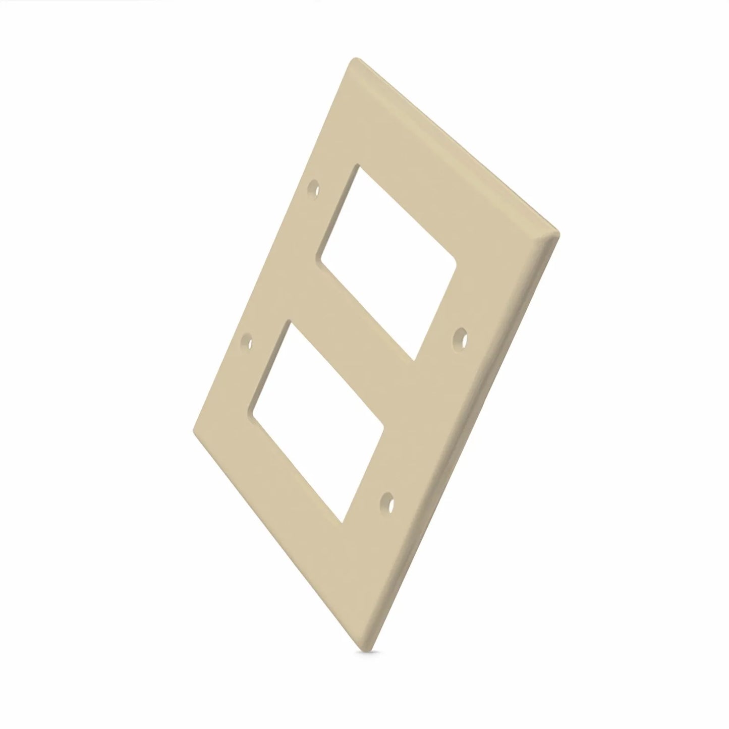 Dual Gang FFSystem™ Screwless Faceplate Frame, White, 4.87"x4.94"