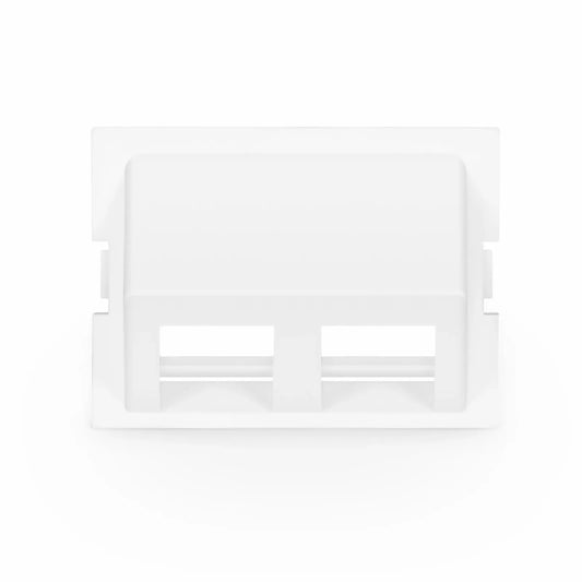 2-Port Angled MOS Adapter, 1.5 Units High, White