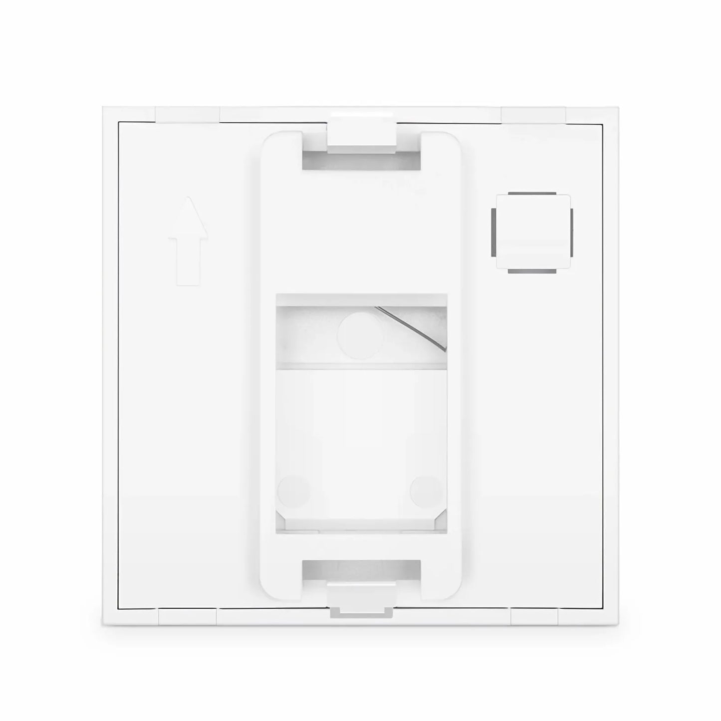 French-style Single Gang Snap-in Keystone Faceplate, Computer and Telephone Identification Icons, 1 Port, 1U, White, 1.76" x 1.76"