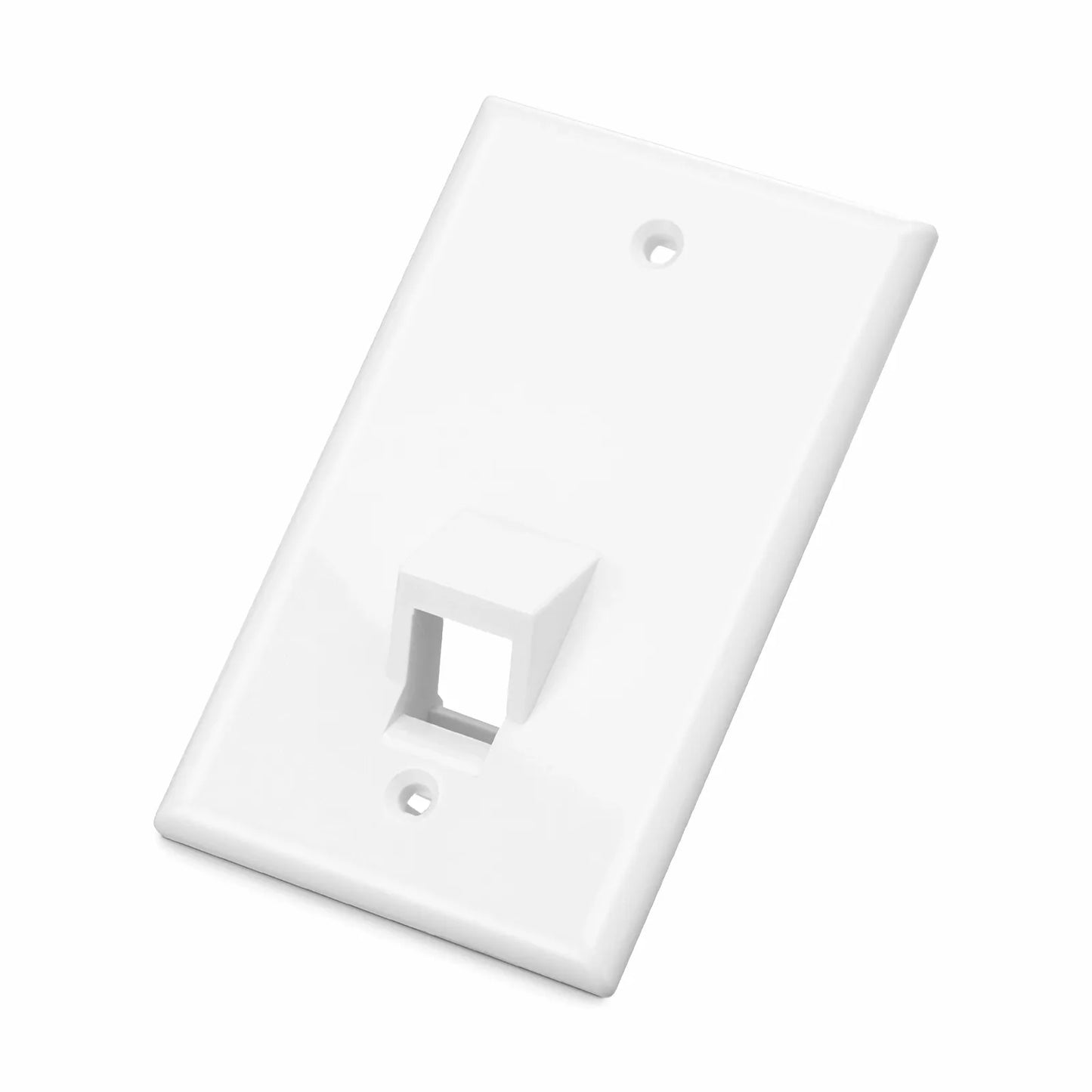SyncEase One Port Keystone Single Gang Wall Plate, White
