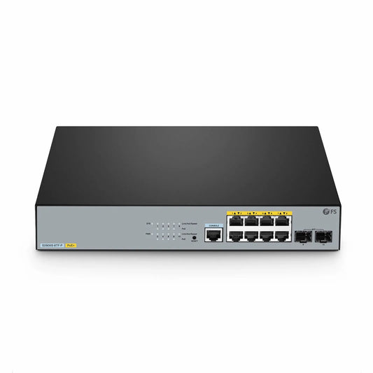S2805S-8TF-P, 8-Port Gigabit Ethernet L2 Smart Managed PoE+ Switch, 8 x PoE+ Ports @140W, with 2 x 1Gb SFP Uplinks, Realtek Chip
