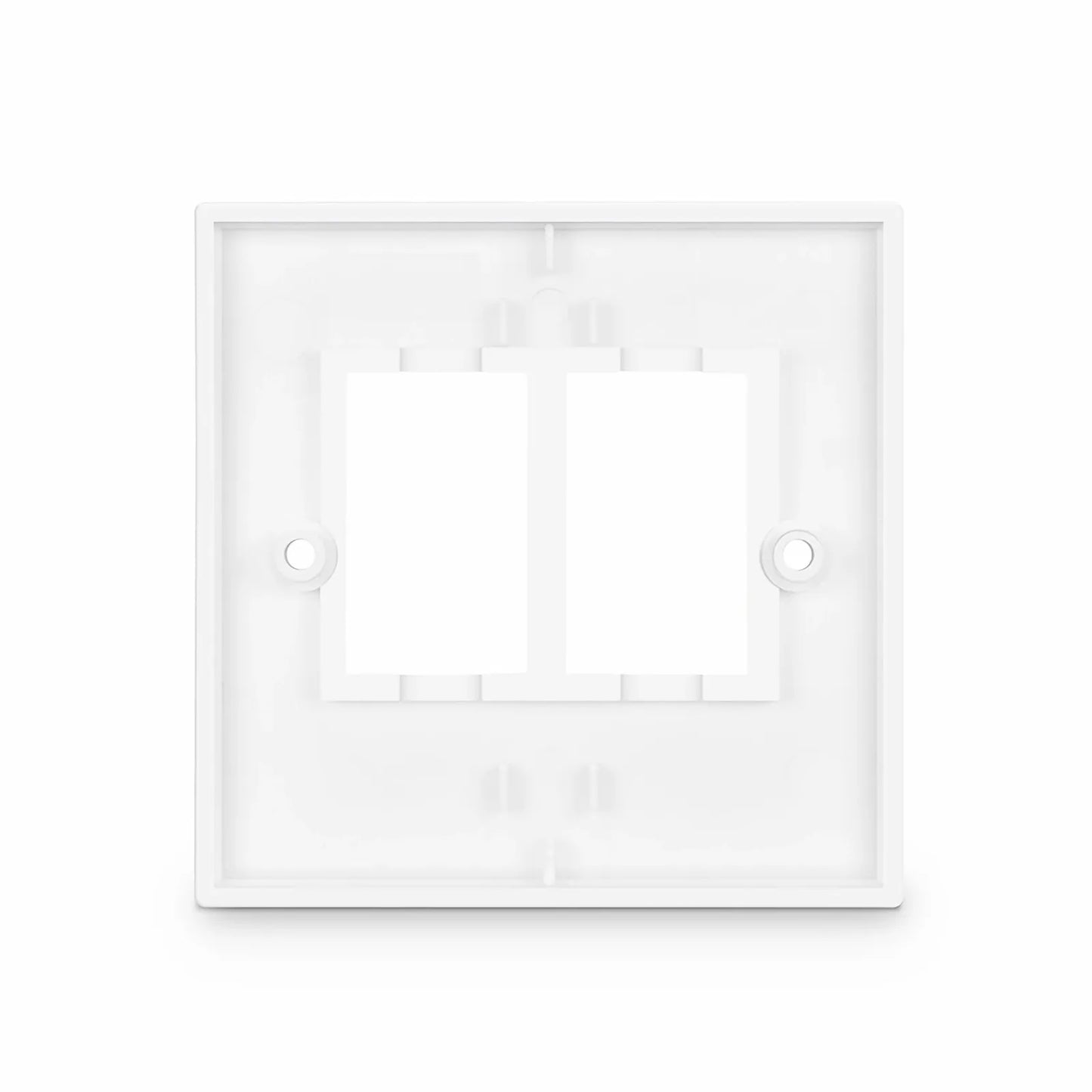 British-Style Dual Gang Faceplate Frame, White, 3.38"x3.38"