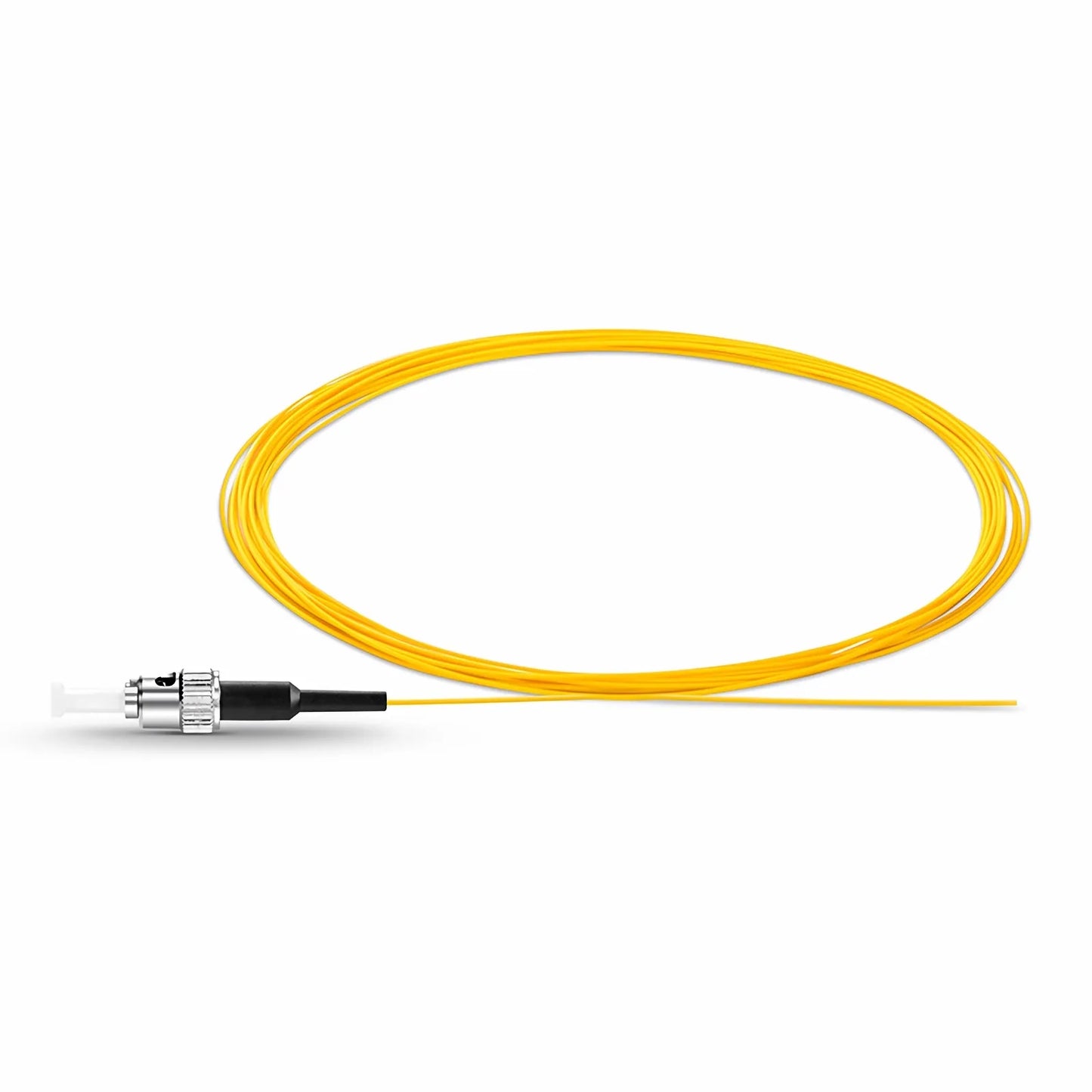 5m (16ft) Fiber Pigtail, ST UPC to Unterminated, Simplex, OS2 Single Mode, PVC (Unrated), 0.9mm, Yellow