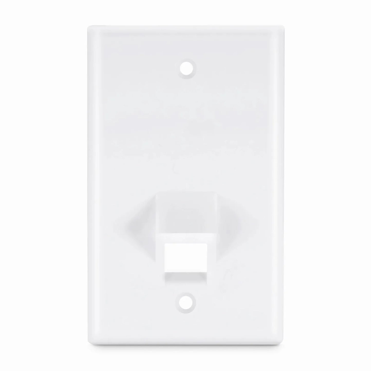 SyncEase One Port Keystone Single Gang Wall Plate, White