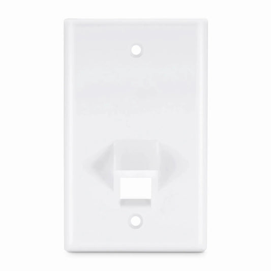 SyncEase One Port Keystone Single Gang Wall Plate, White