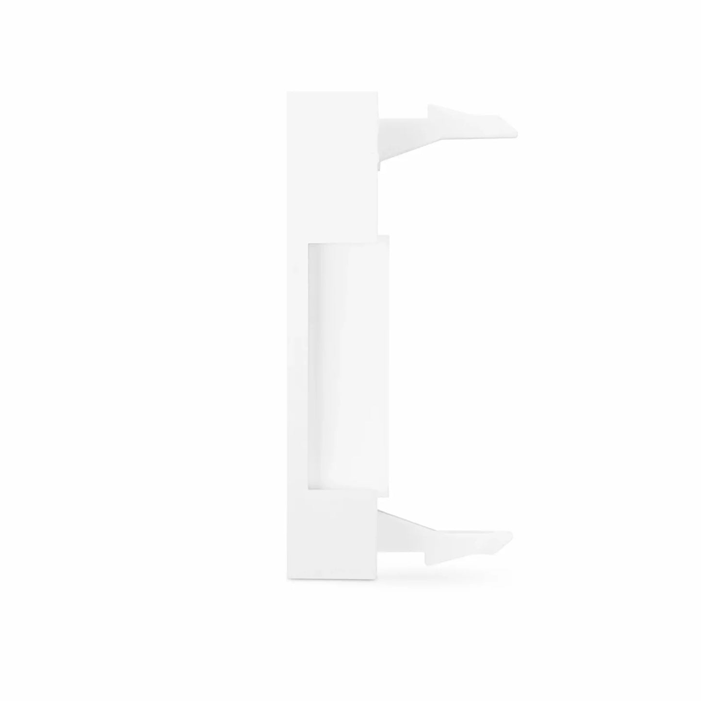 French-style Single Gang Keystone Faceplate, Label Pockets, 1 Port, 0.5U, White, 0.88" x 1.76"
