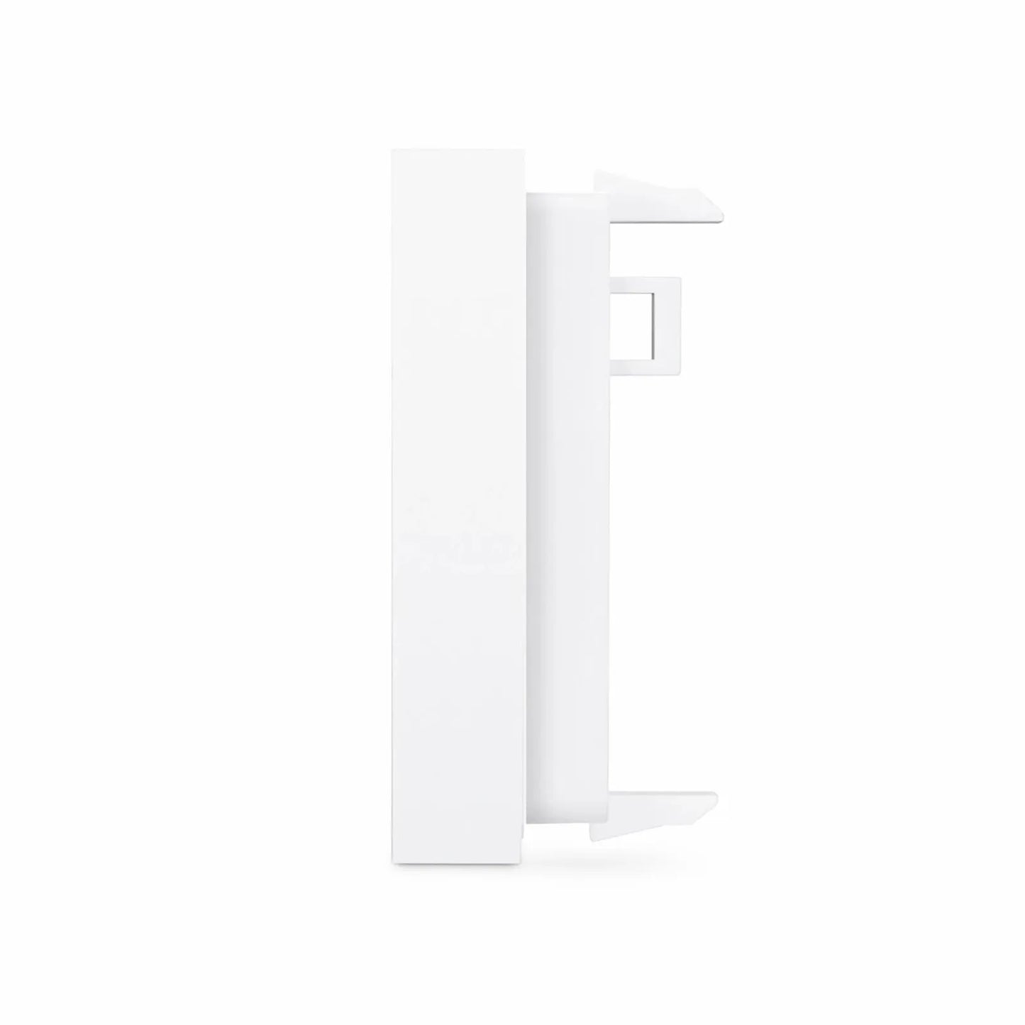 French-style Single Gang Snap-in Keystone Faceplate, Computer and Telephone Identification Icons, 1 Port, 0.5U, White, 0.88" x 1.76"
