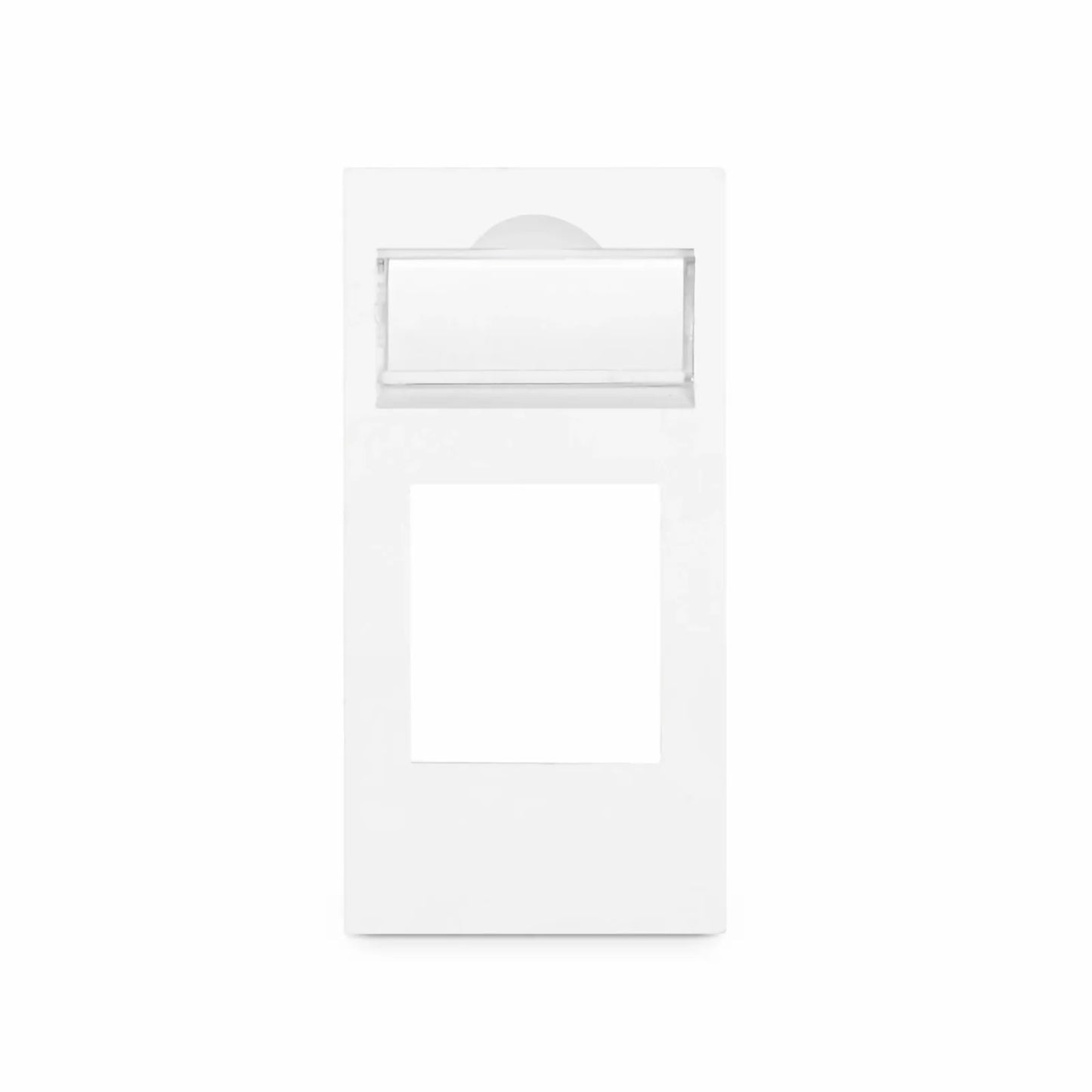 French-style Single Gang Keystone Faceplate, Label Pockets, 1 Port, 0.5U, White, 0.88" x 1.76"