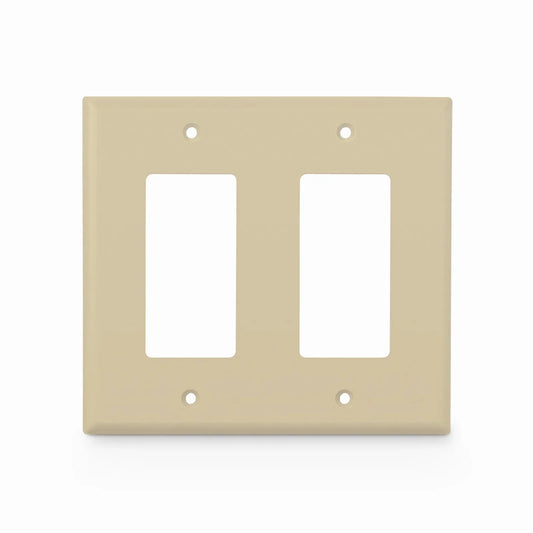 Dual Gang FFSystem™ Screwless Faceplate Frame, White, 4.87"x4.94"
