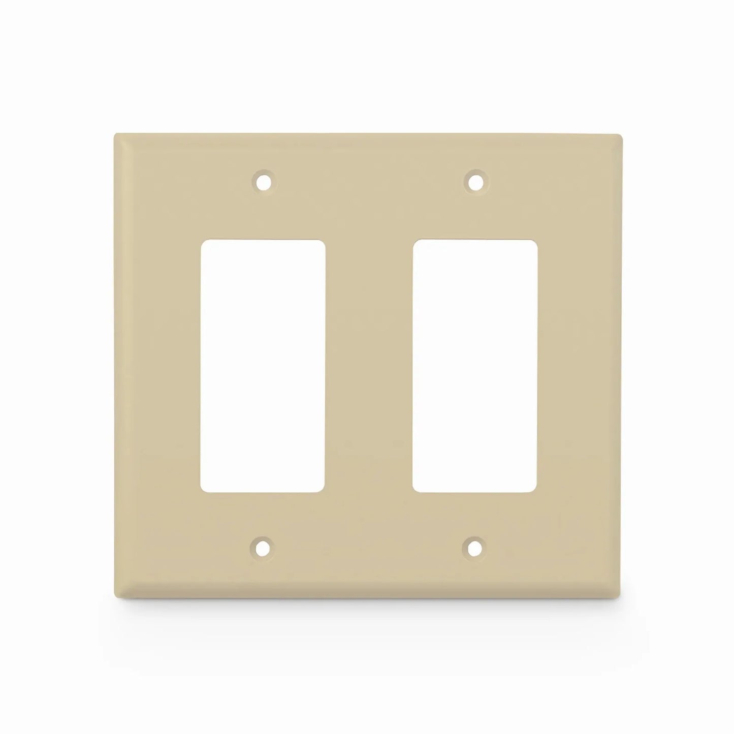 Dual Gang FFSystem™ Screwless Faceplate Frame, White, 4.87"x4.94"