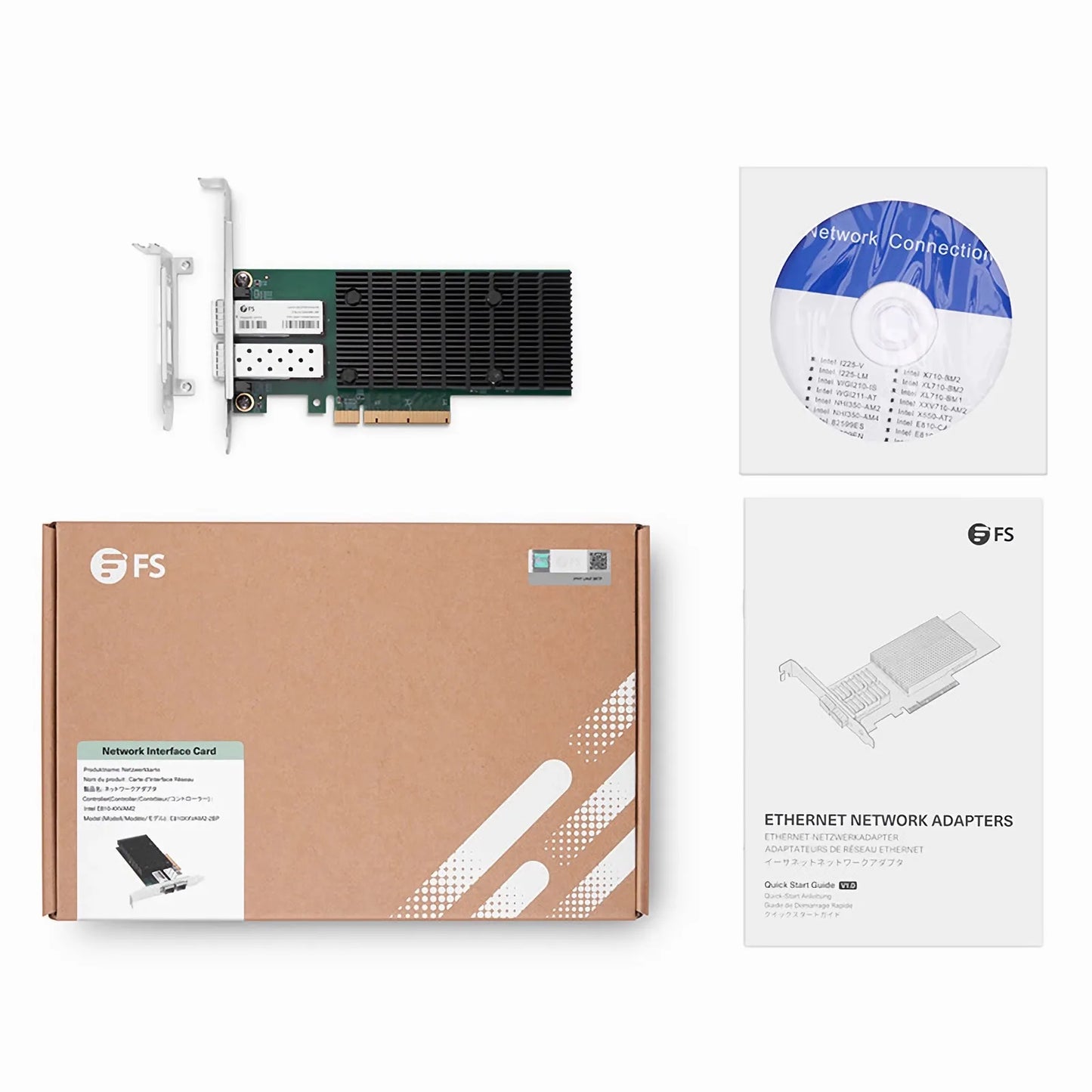 Intel E810-XXVAM2 Based Ethernet Network Interface Card, 25G Dual-Port SFP28, PCIe 4.0 x 8, Comparable to Intel E810-XXVDA2, Full Height&Low Profile