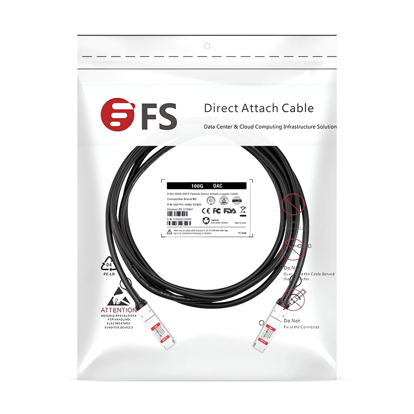 1m (3ft) Brocade 100G-Q28-Q28-C-0101 Compatible 100G QSFP28 4 x 25G NRZ Passive Direct Attach Copper Twinax Cable