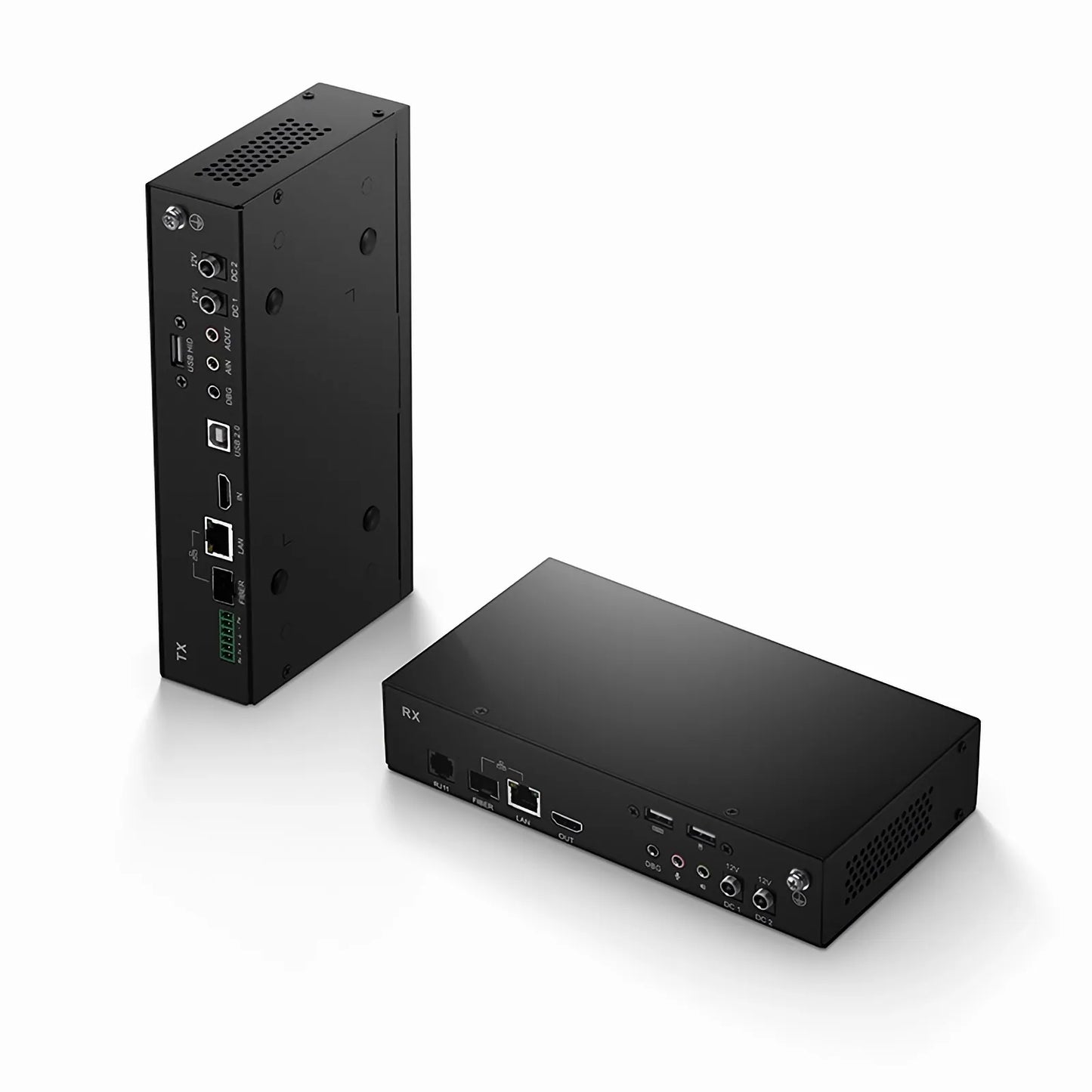 4K HDMI USB HID IP KVM Matrix Transmitter Set with Audio and EDID over Fiber Optic Cable for 20km and Cat5e/6/6a/7 for 120m, 3840x2160@60Hz
