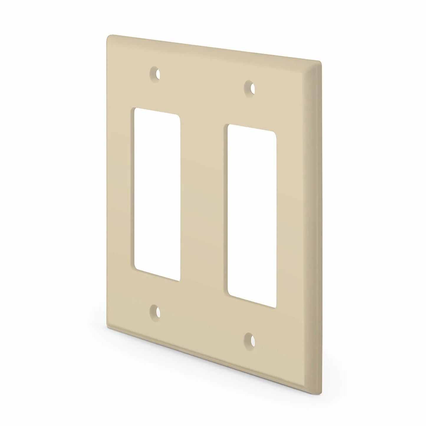 Dual Gang FFSystem™ Screwless Faceplate Frame, White, 4.87"x4.94"