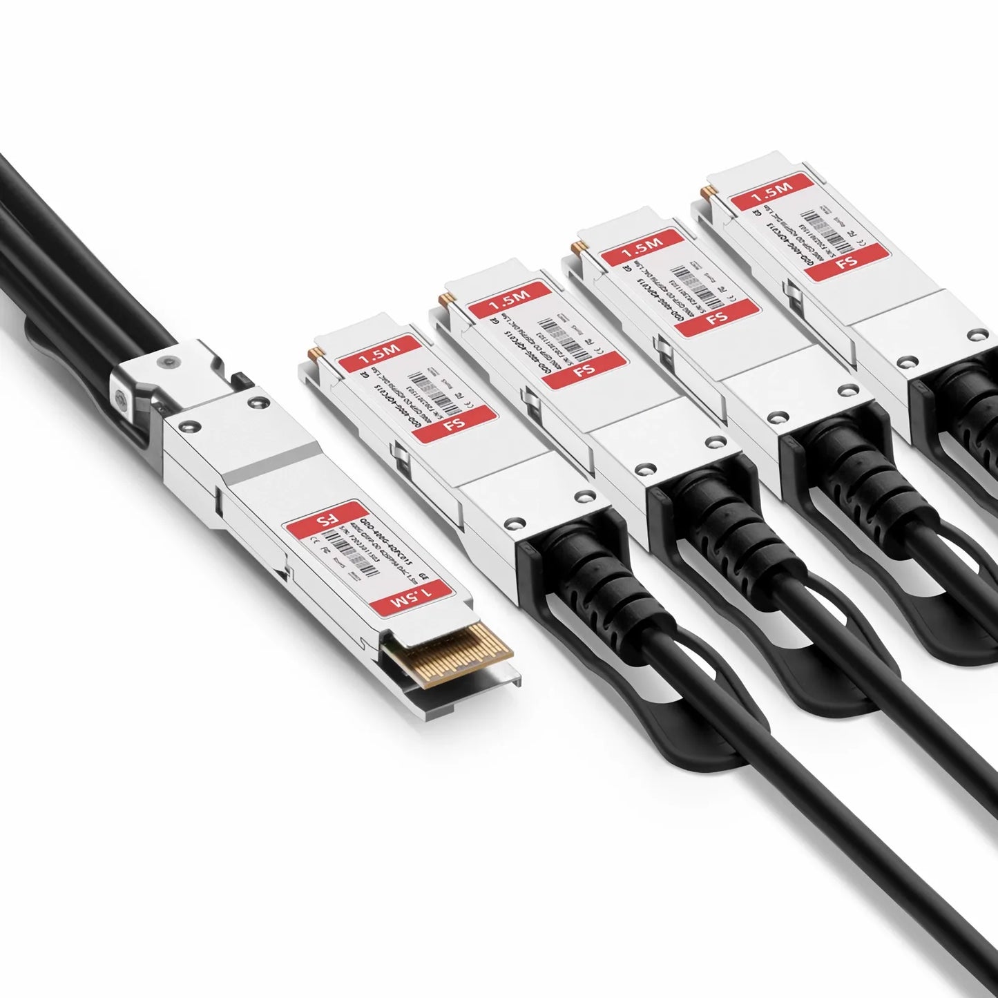 1.5m (5ft) Generic Compatible 400G QSFP-DD 8 x 50G PAM4 to 4 x 100G QSFP56 2 x 50G PAM4 Passive Direct Attach Copper Breakout Cable