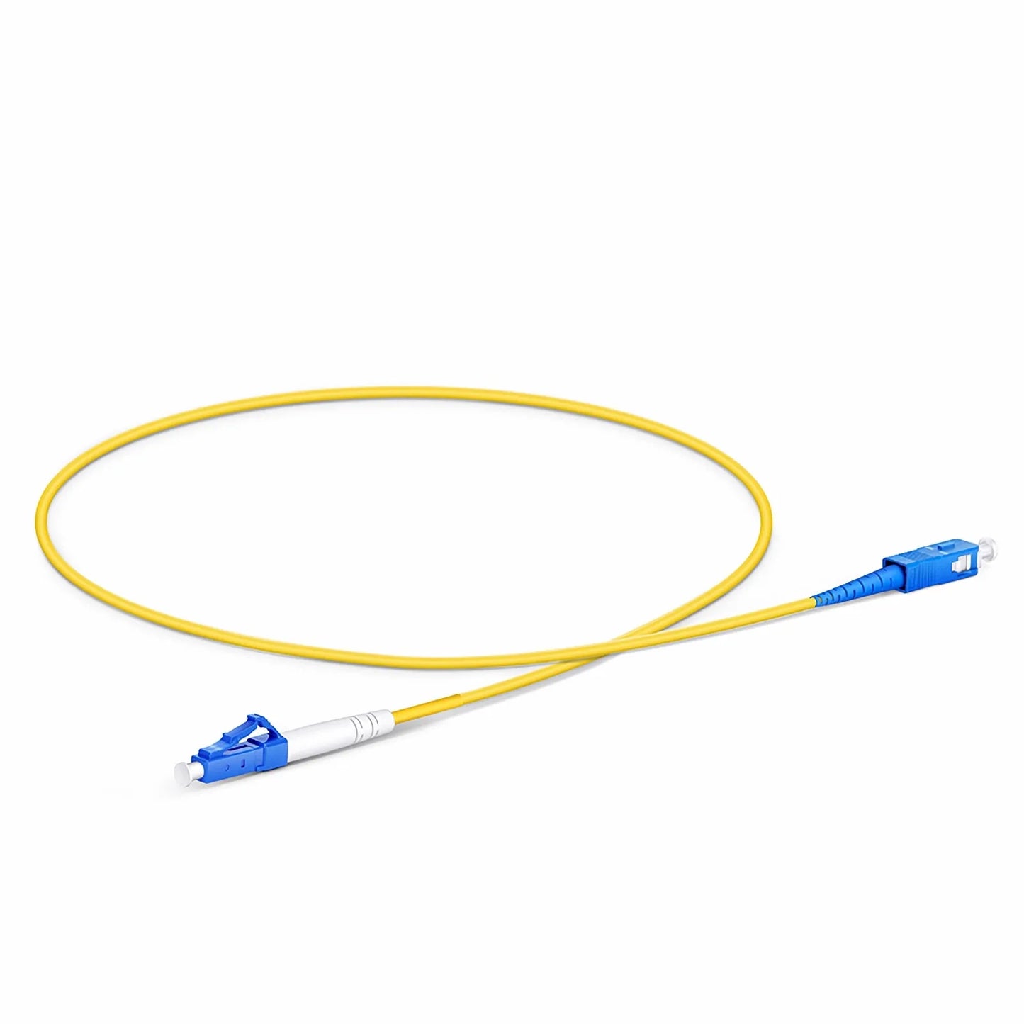 0.5m (1.6ft) Fiber Patch Cable, 1 Fiber, LC UPC Simplex to SC UPC Simplex, Single Mode (OS2), Riser (OFNR), 2.0mm, Tight-Buffered, Yellow