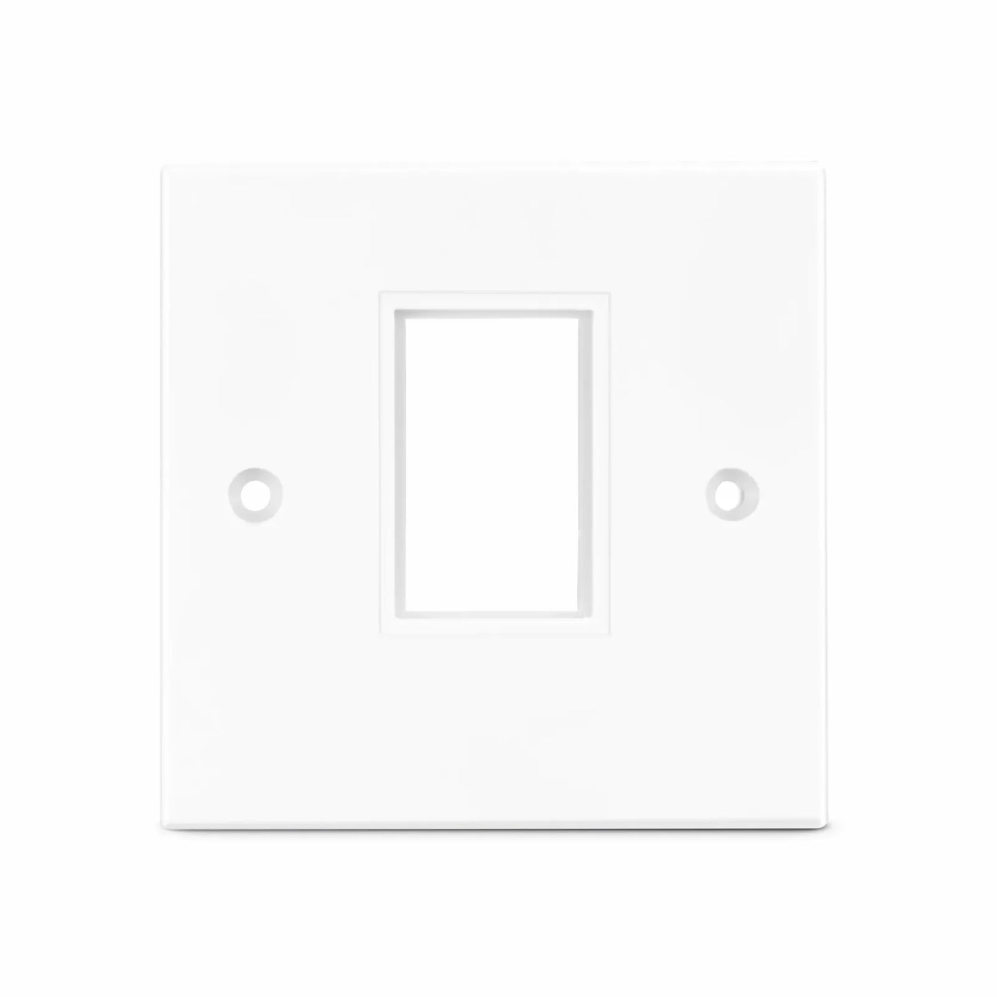 British-Style Single Gang Faceplate Frame, White, 3.38"x3.38"
