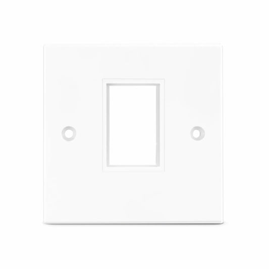 British-Style Single Gang Faceplate Frame, White, 3.38"x3.38"