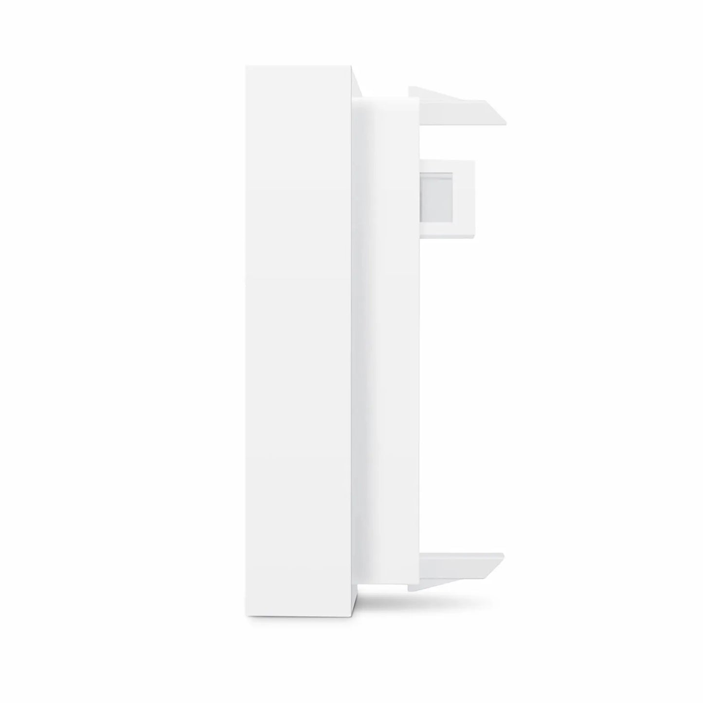 French-style Single Gang Snap-in Keystone Faceplate, Computer and Telephone Identification Icons, 2 Port, 1U, White, 1.76" x 1.76"