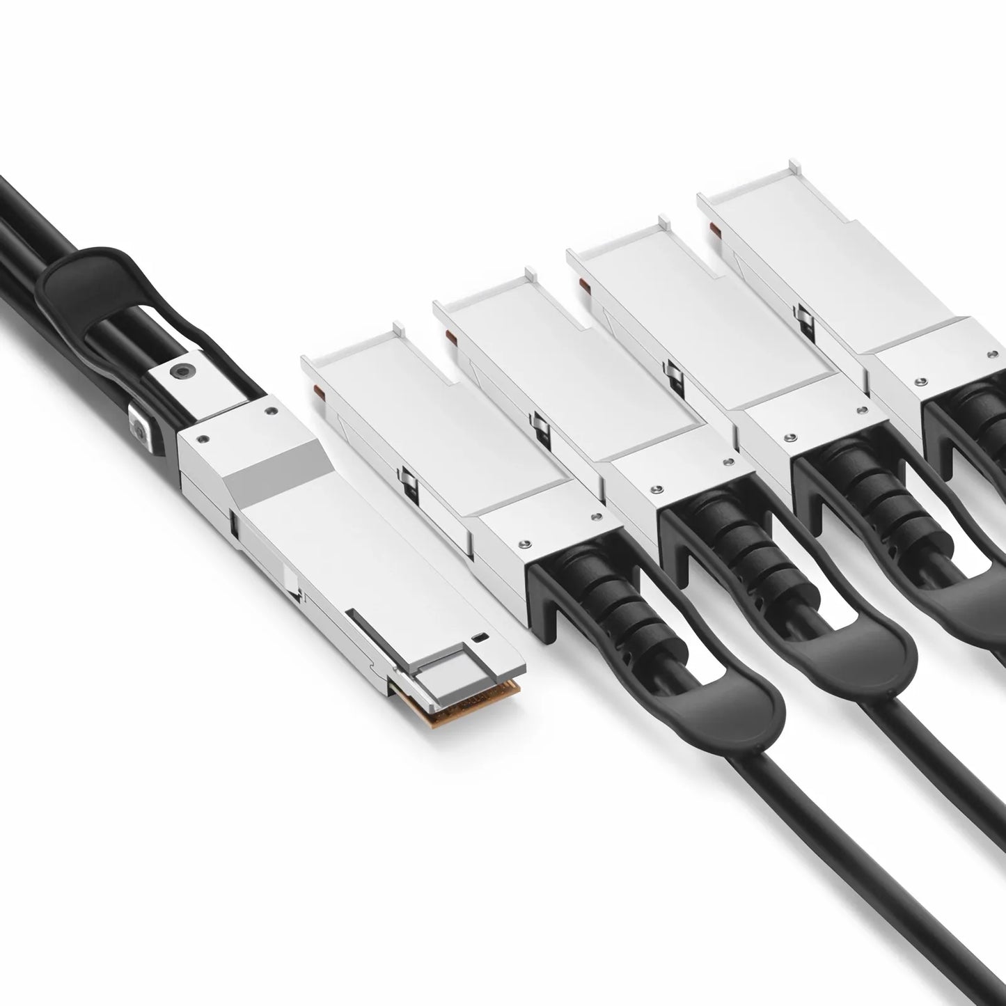 2m (7ft) Dell Compatible 400G QSFP-DD 8 x 50G PAM4 to 4 x 100G QSFP56 2 x 50G PAM4 Passive Direct Attach Copper Breakout Cable