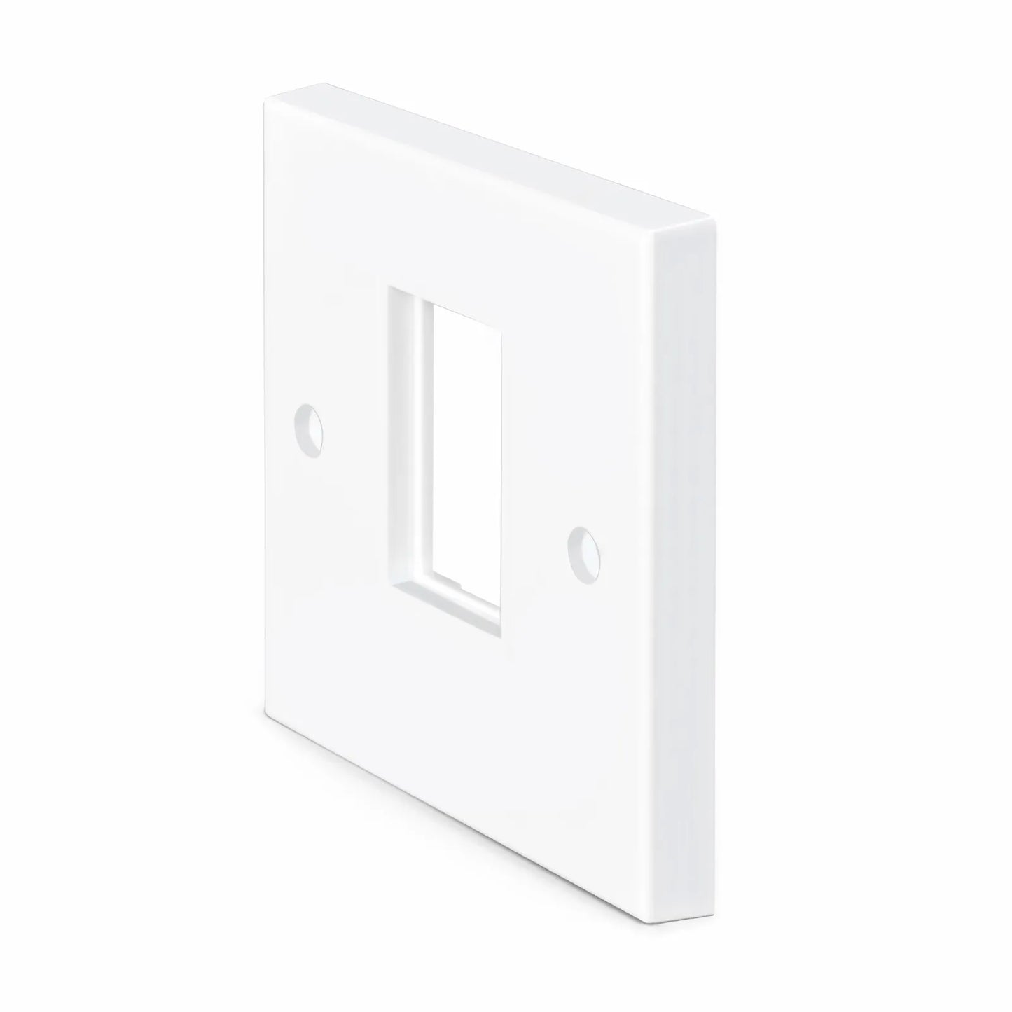British-Style Single Gang Faceplate Frame, White, 3.38"x3.38"