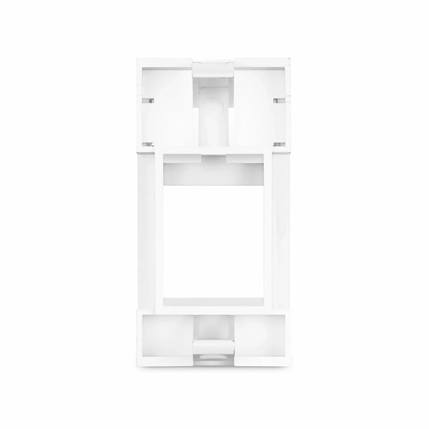 French-style Single Gang Keystone Faceplate, Label Pockets, 1 Port, 0.5U, White, 0.88" x 1.76"