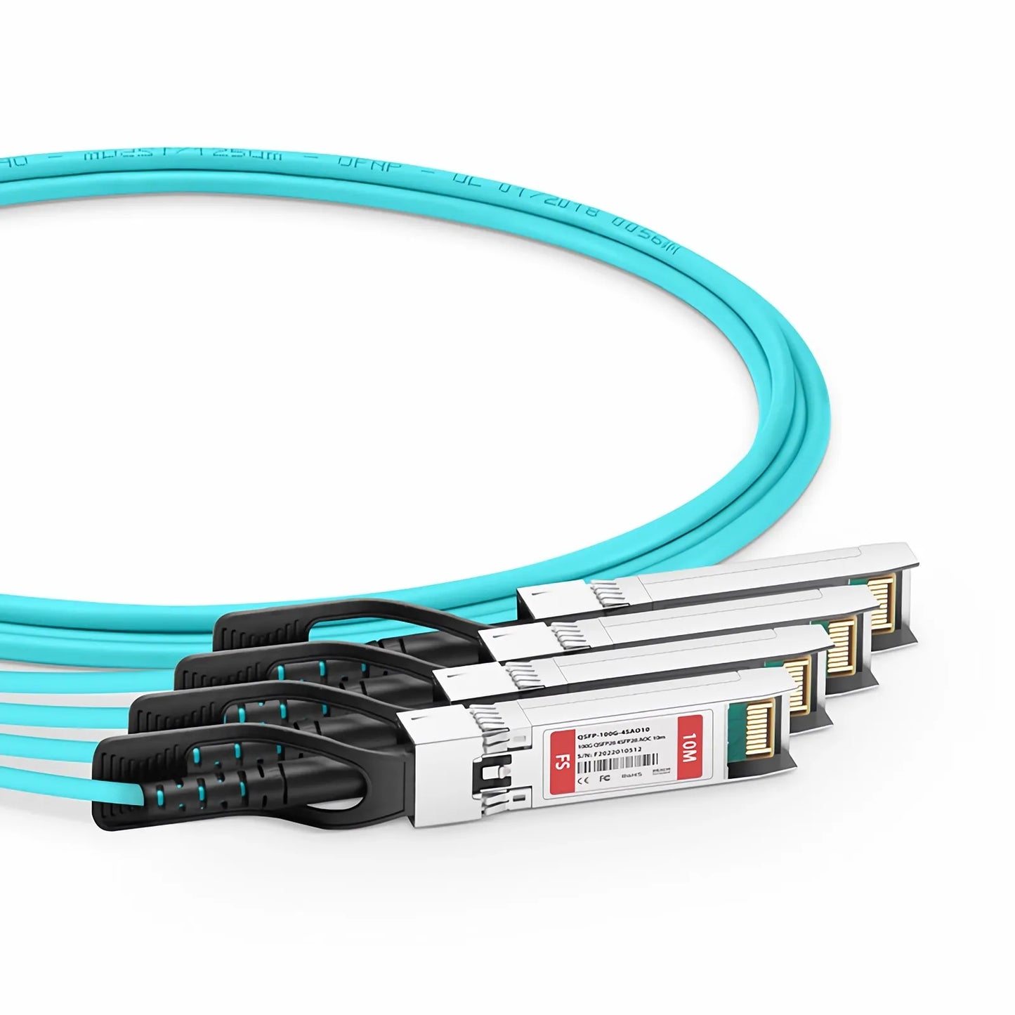 10m (33ft) Cisco QSFP-4SFP25G-AOC10M Compatible 100G QSFP28 4 x 25G NRZ to 4 x 25G SFP28 NRZ Active Optical Breakout Cable
