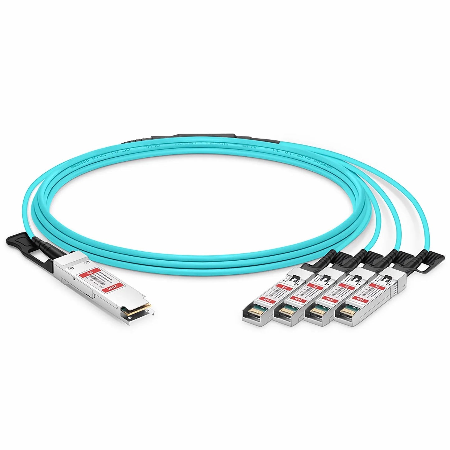 20m (66ft) Cisco QSFP-4SFP25G-AOC20M Compatible 100G QSFP28 4 x 25G NRZ to 4 x 25G SFP28 NRZ Active Optical Breakout Cable