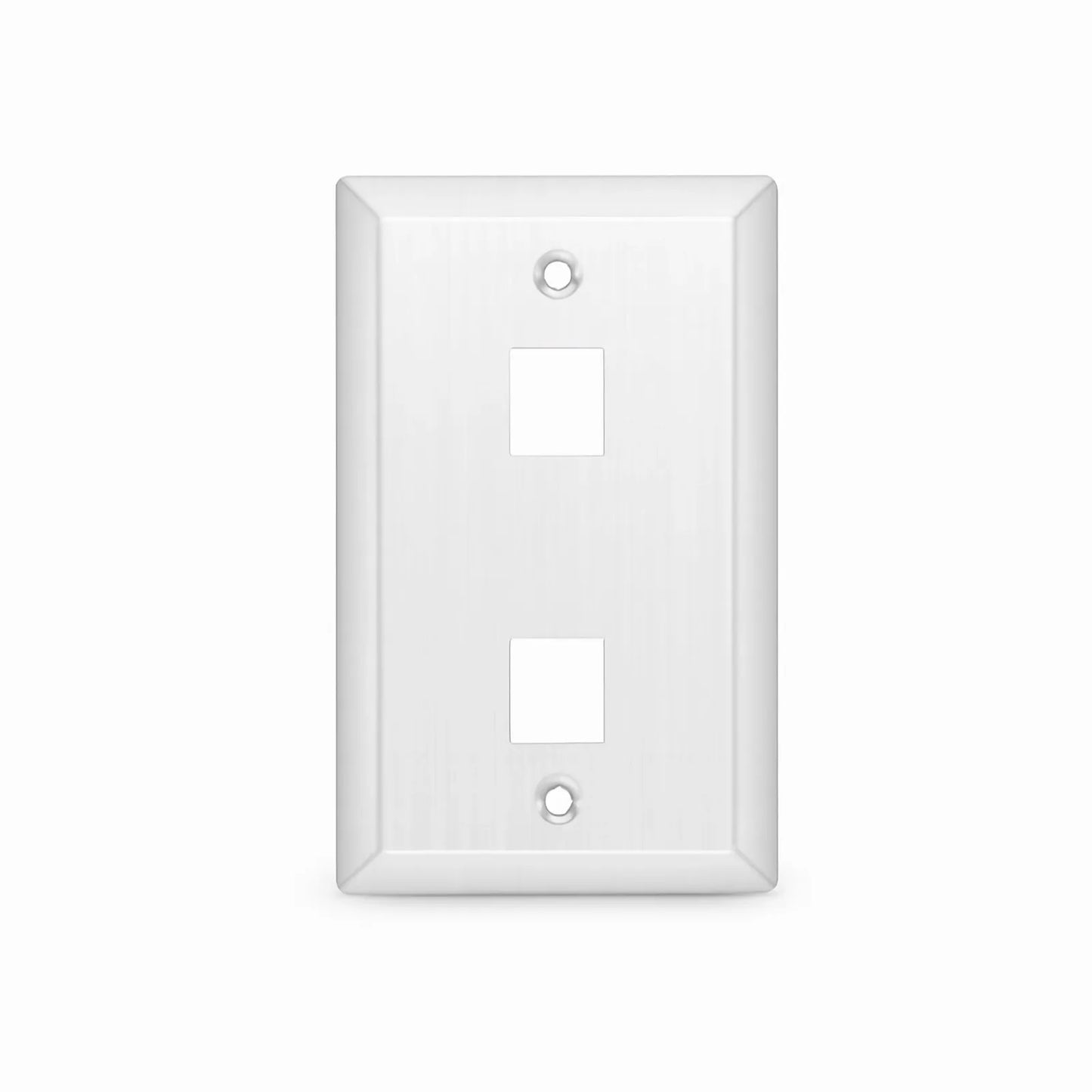 SyncEase Stainless Steel Two Port Keystone Single Gang Wall Plate