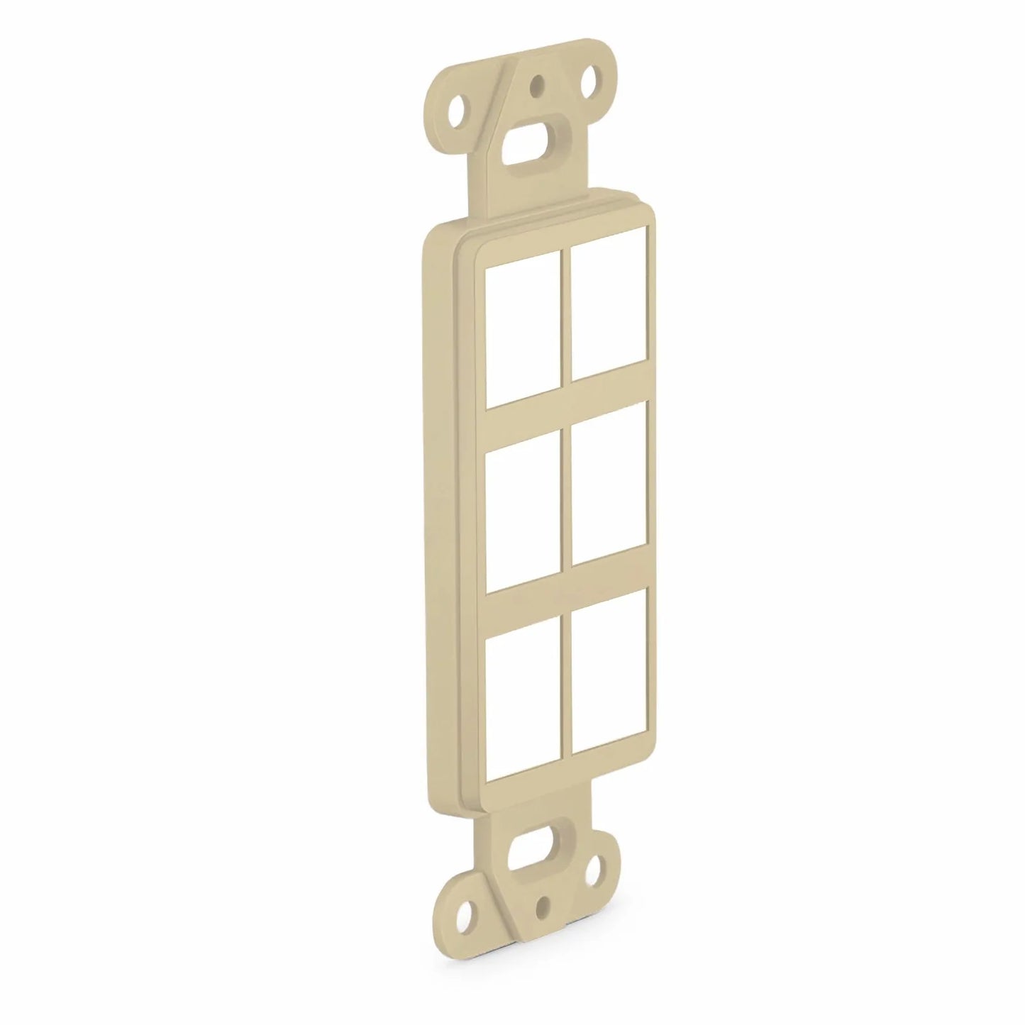 SyncEaseFFSystem™ Faceplate Frame Keystone Insert, 6 Ports, Ivory, 4.09'' x 1.4''