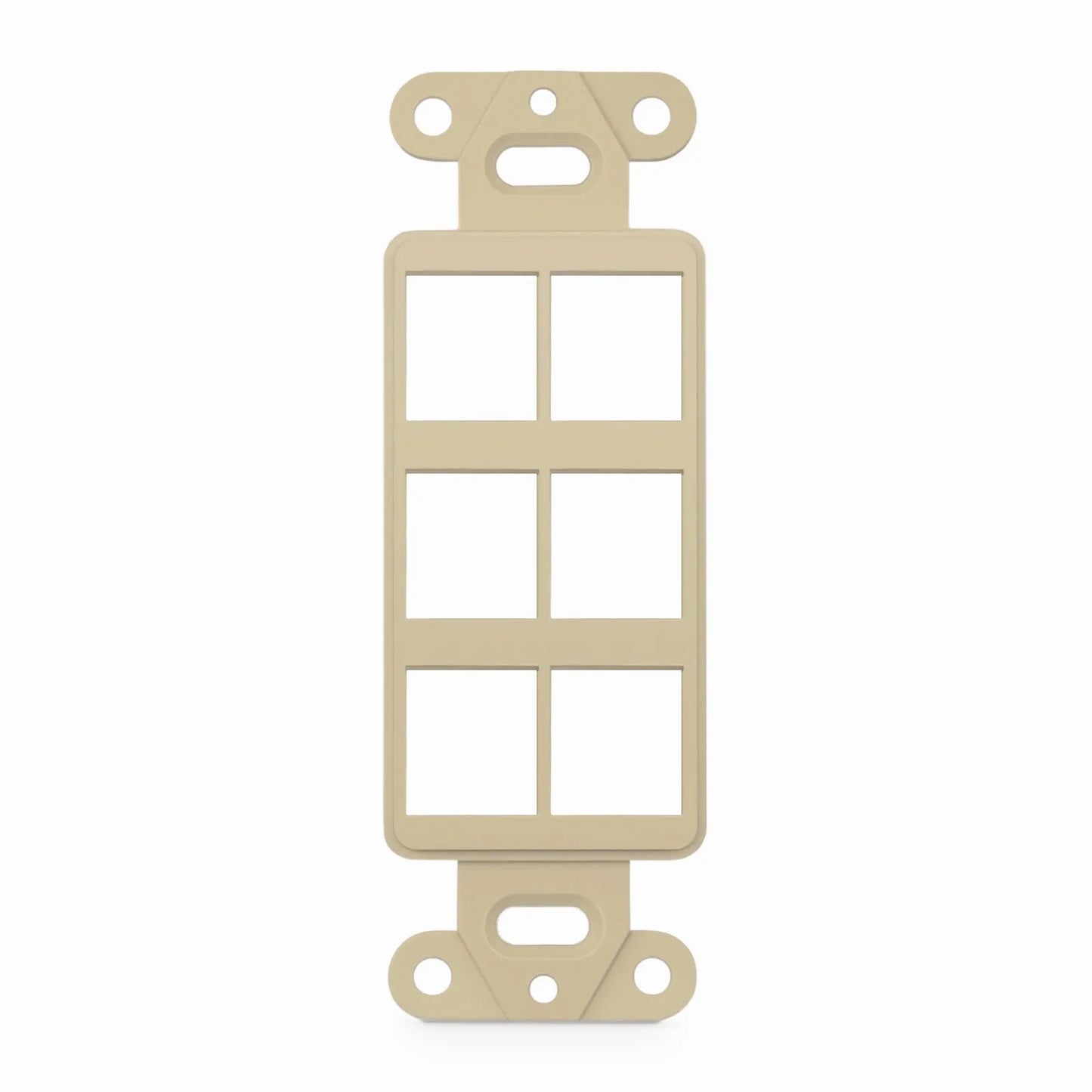 SyncEaseFFSystem™ Faceplate Frame Keystone Insert, 6 Ports, Ivory, 4.09'' x 1.4''
