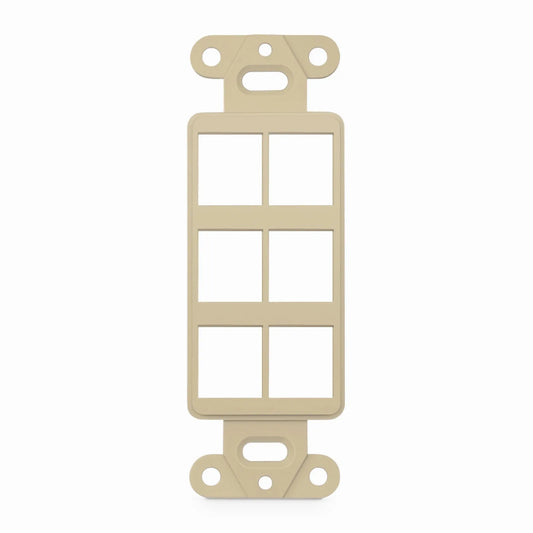 SyncEaseFFSystem™ Faceplate Frame Keystone Insert, 6 Ports, Ivory, 4.09'' x 1.4''
