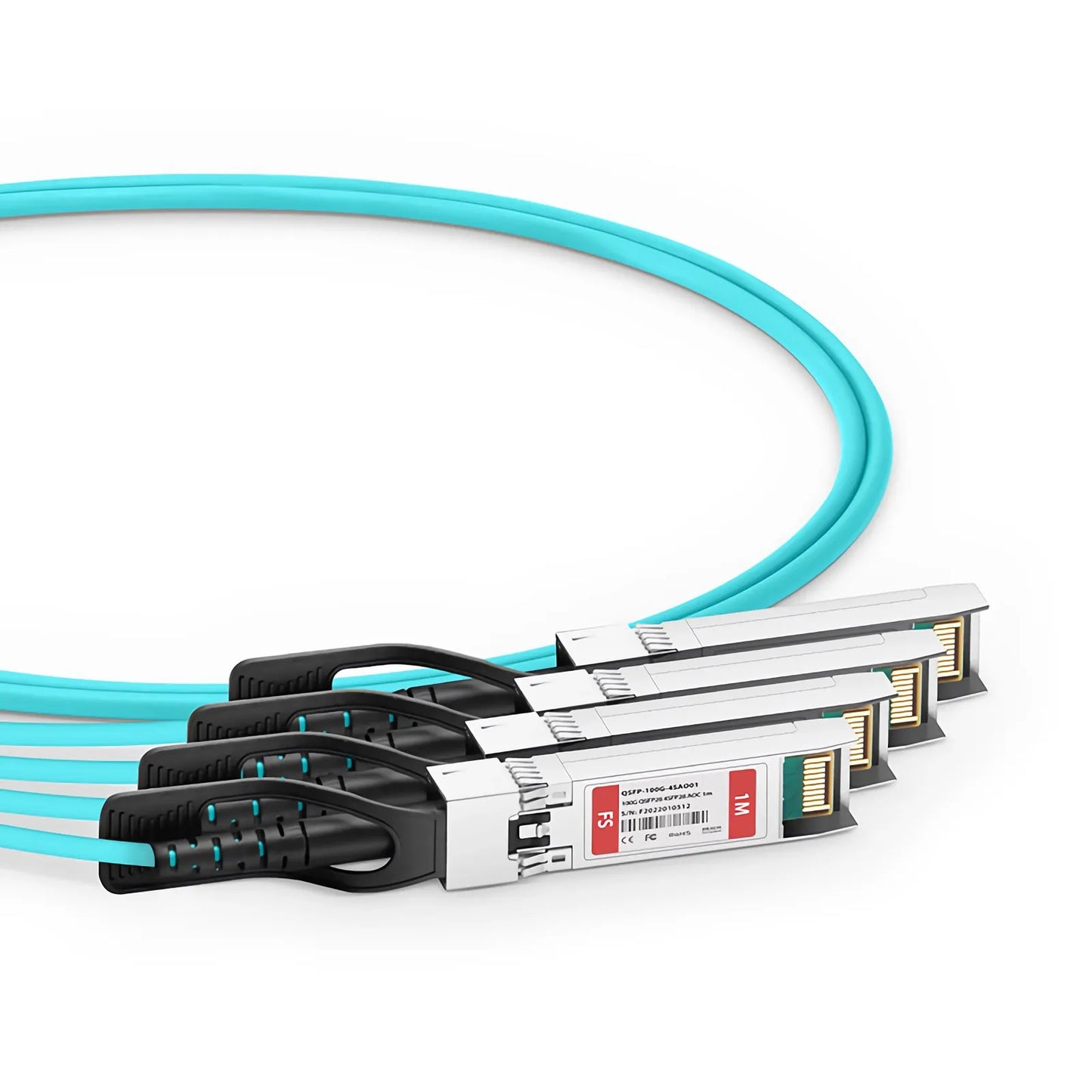 1m (3ft) Cisco QSFP-4SFP25G-AOC1M Compatible 100G QSFP28 4 x 25G NRZ to 4 x 25G SFP28 NRZ Active Optical Breakout Cable