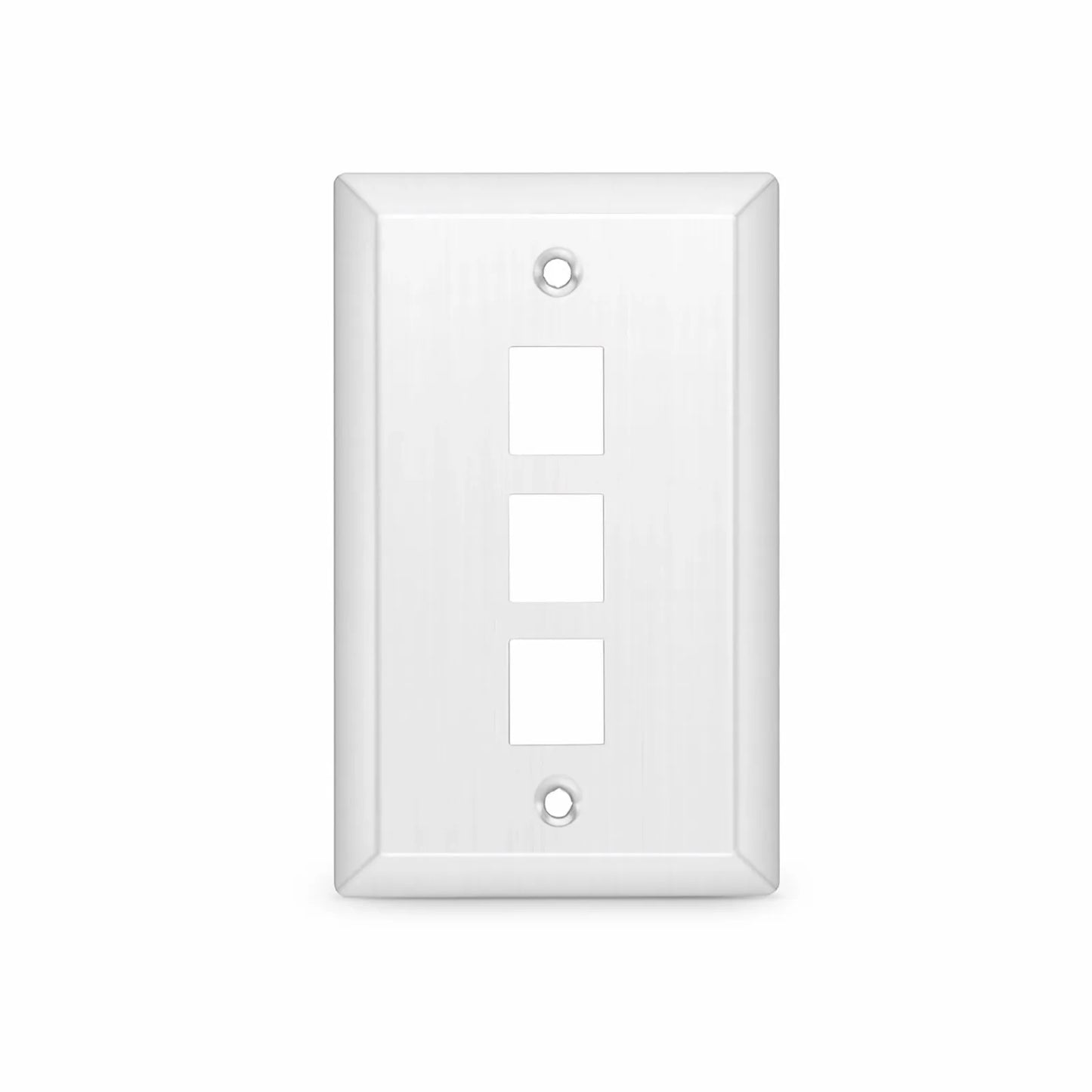 SyncEase Stainless Steel Three Port Keystone Single Gang Wall Plate