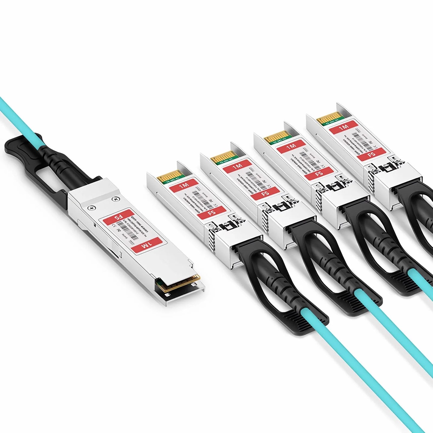 1m (3ft) Cisco QSFP-4SFP25G-AOC1M Compatible 100G QSFP28 4 x 25G NRZ to 4 x 25G SFP28 NRZ Active Optical Breakout Cable